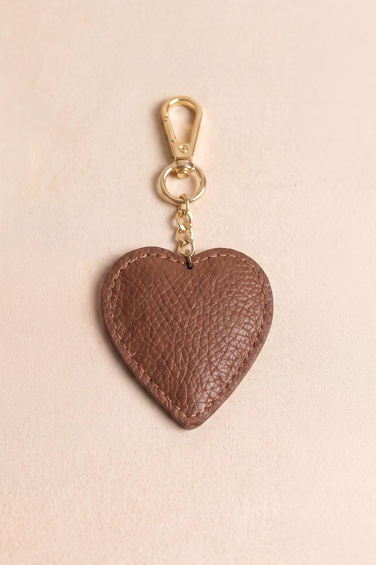 Amaia Leather Heart Keychain