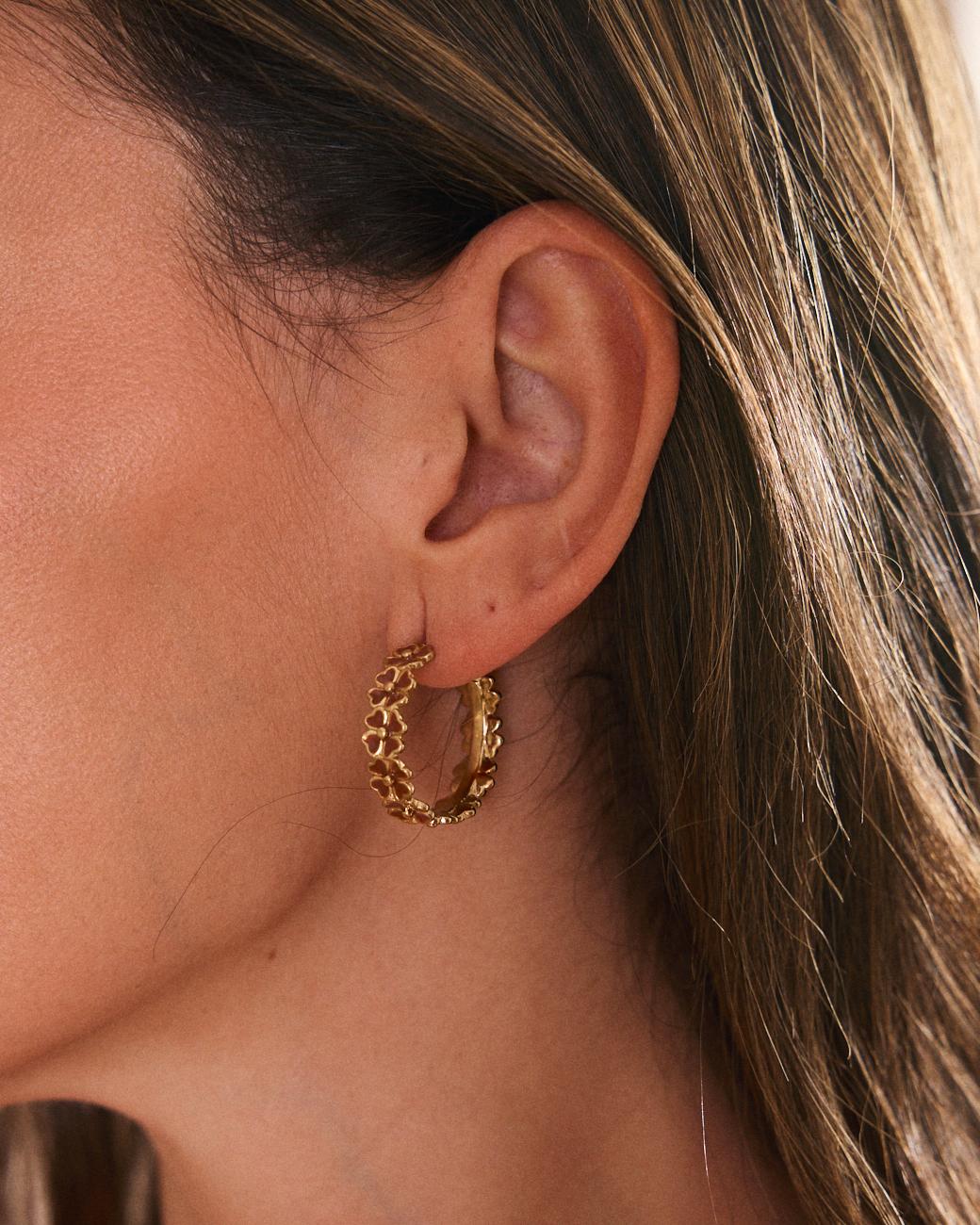 Brielle Flower Hoop Earrings