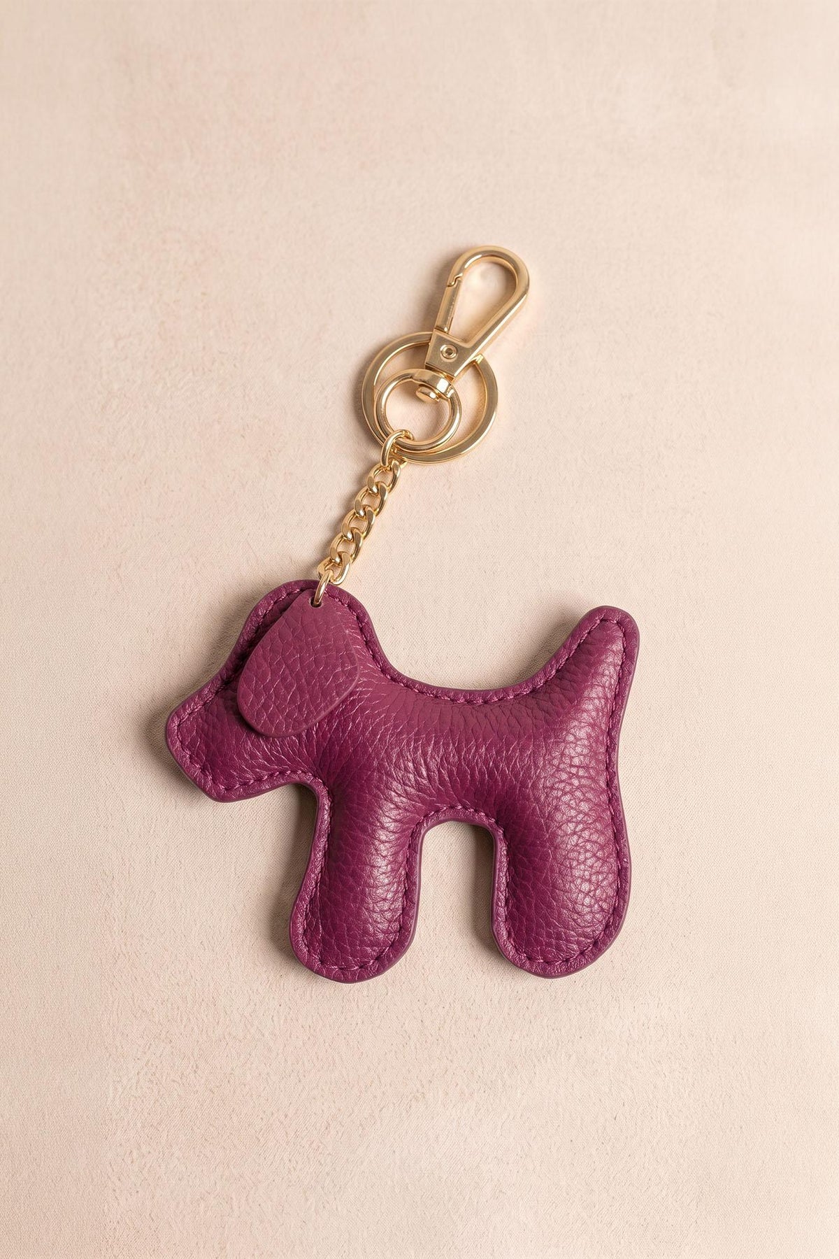 Martha leather dog keyring