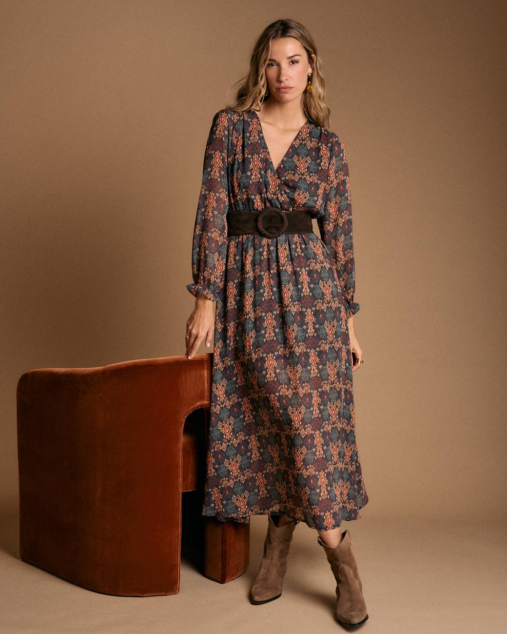 Esmeralda Printed Long Dress