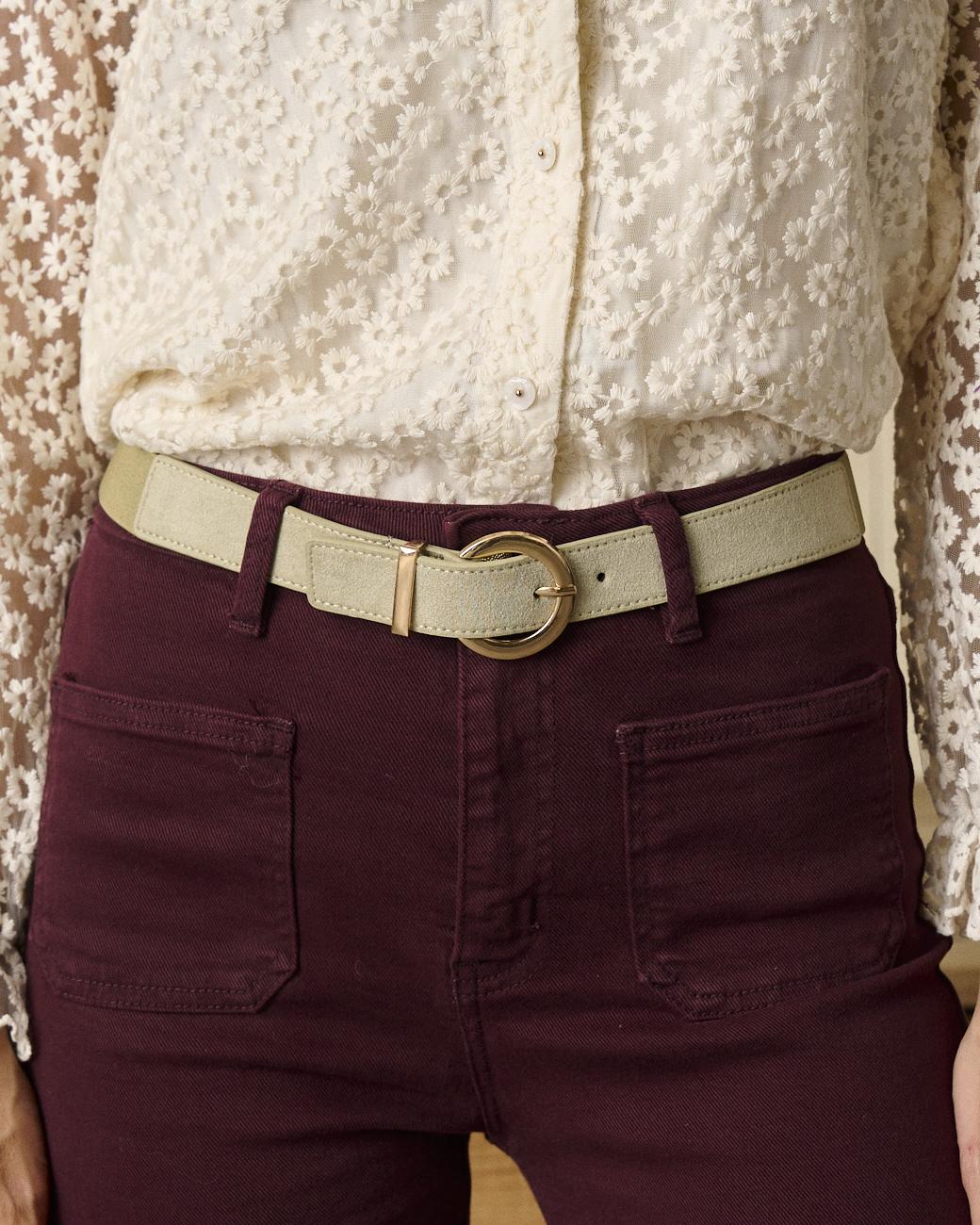Belt with Mint Buckle