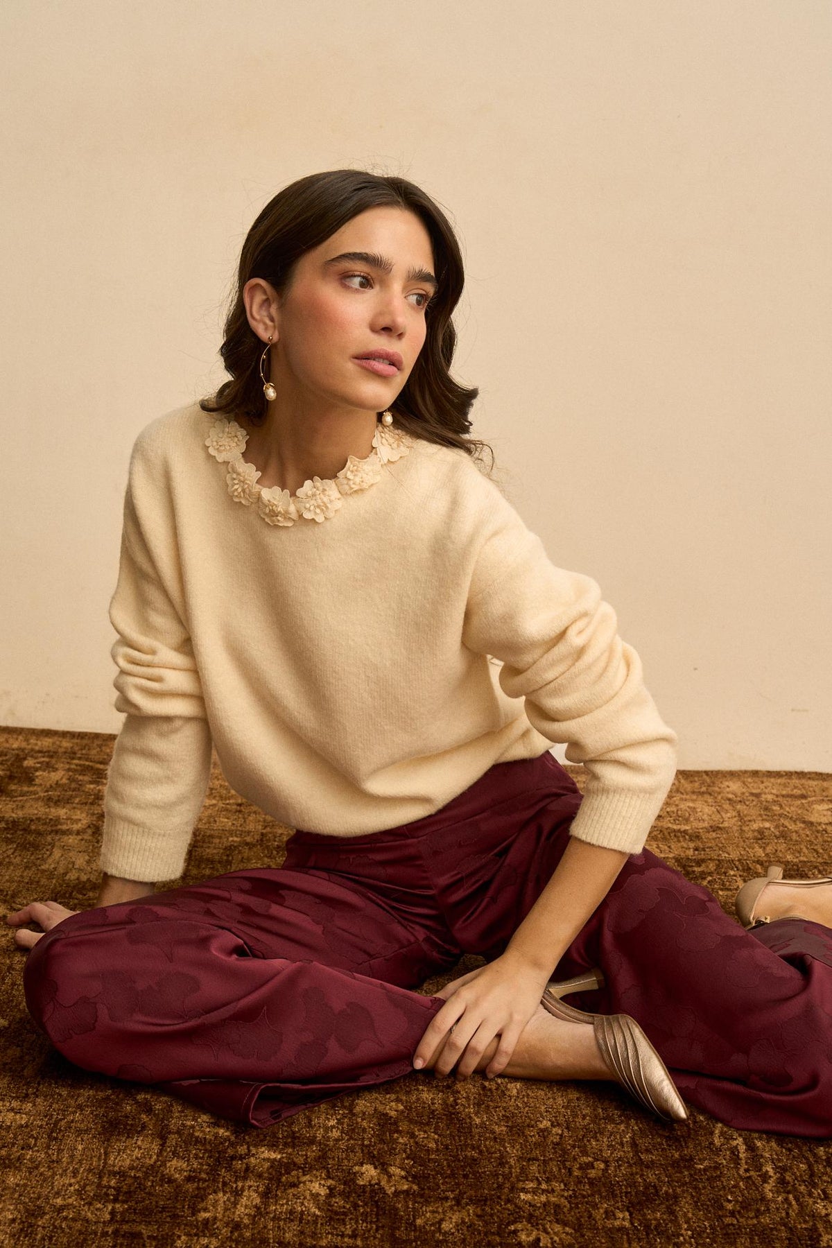 Flowers Sweater Mélisande Neck