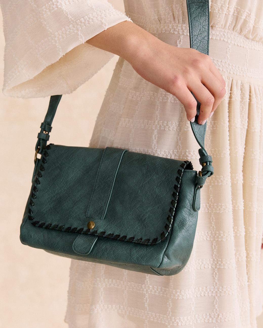 Rennes Green Lurex Crossbody Bag