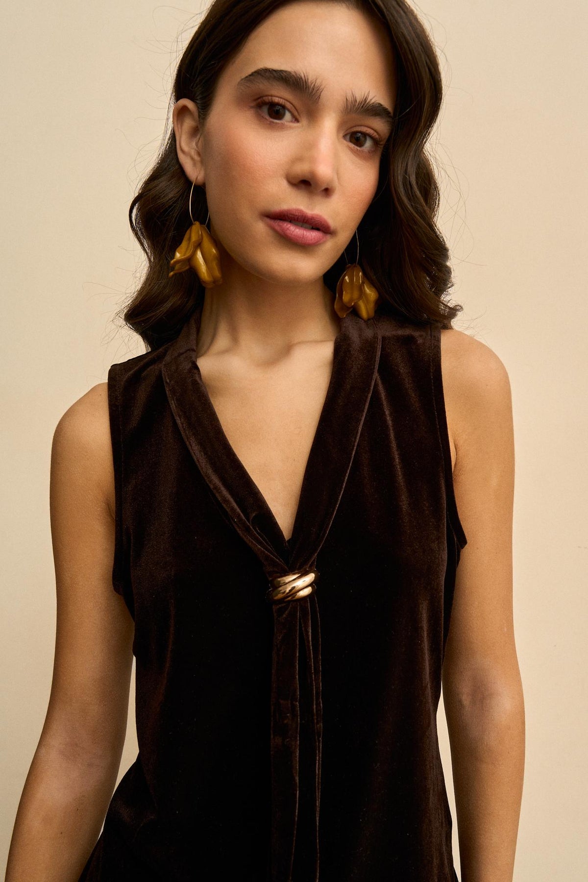 Yvaine Draped Velvet Top