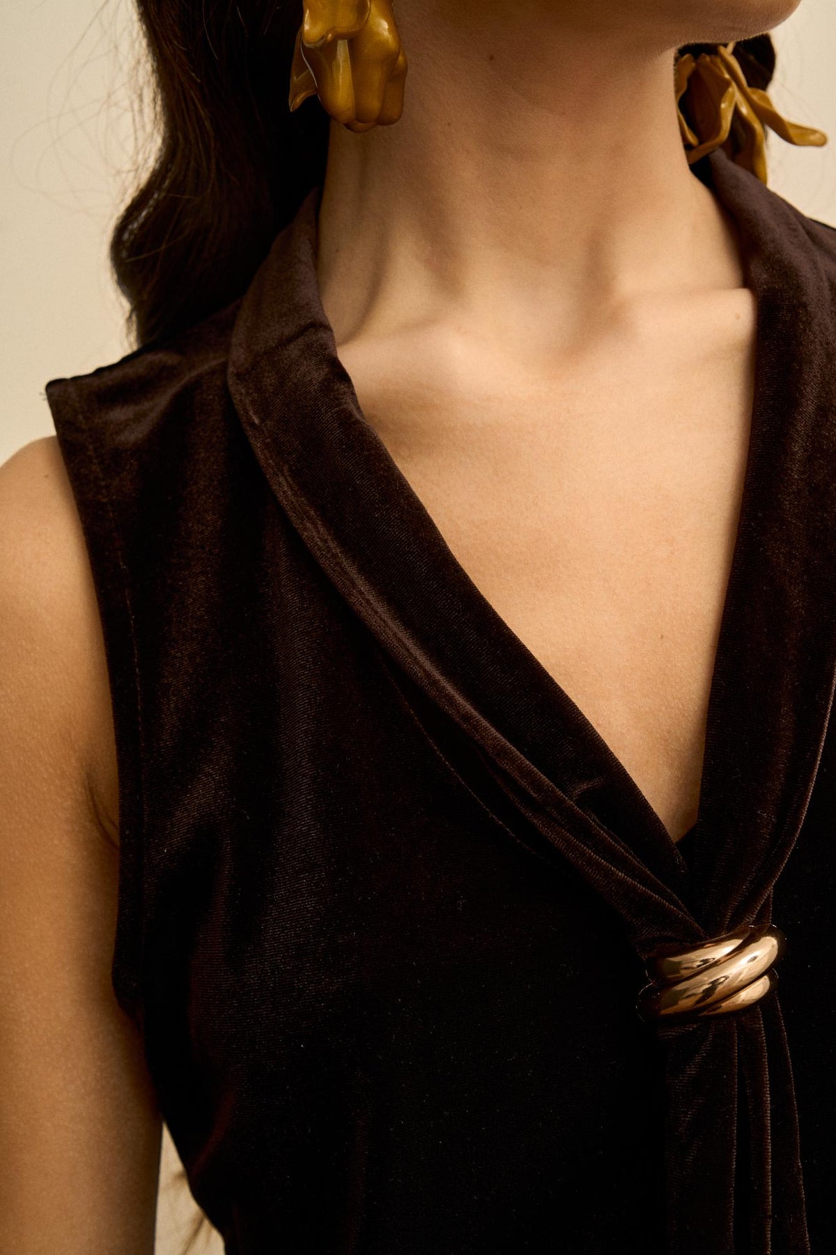 Yvaine Draped Velvet Top