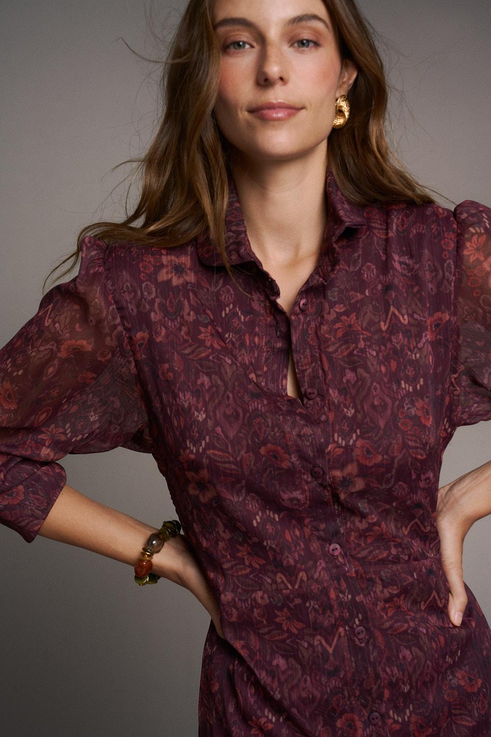 Ombeline Aubergine Dress