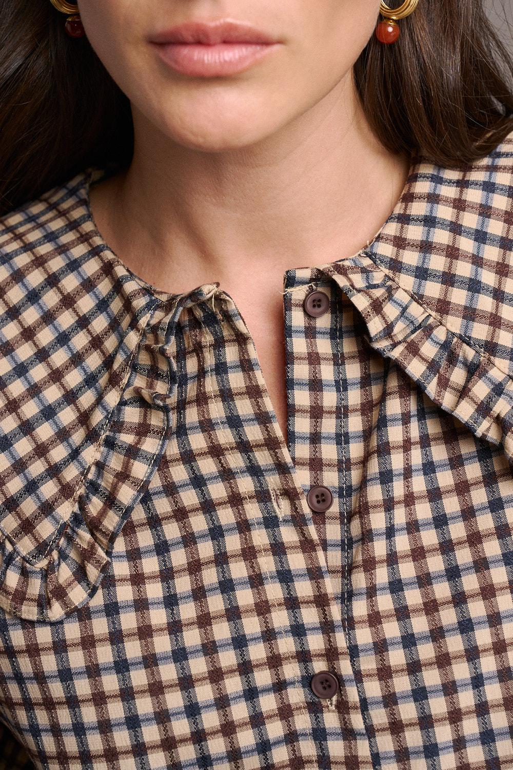Bérénice Check print Blouse
