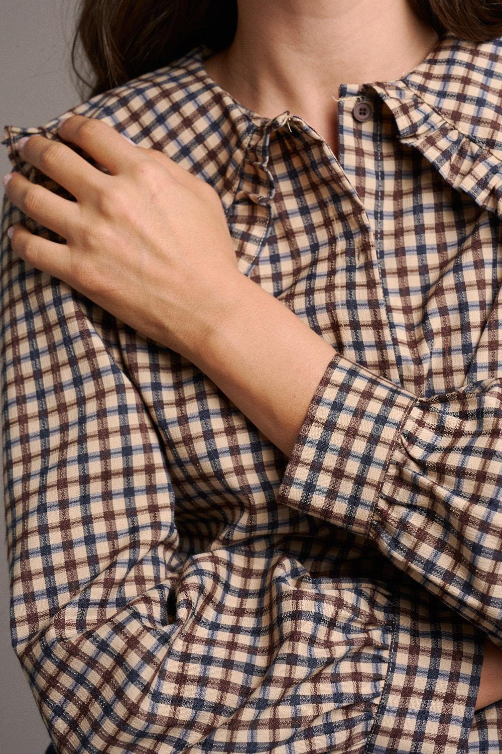 Bérénice Check print Blouse