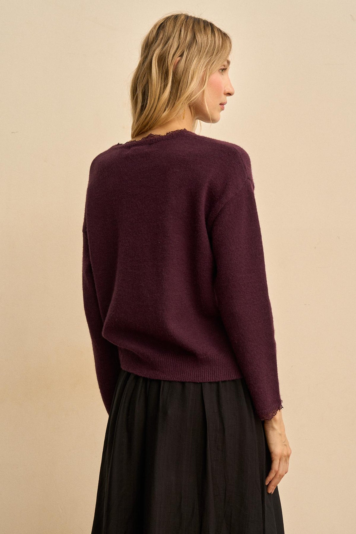 Amaia Openwork-Neck Sweater