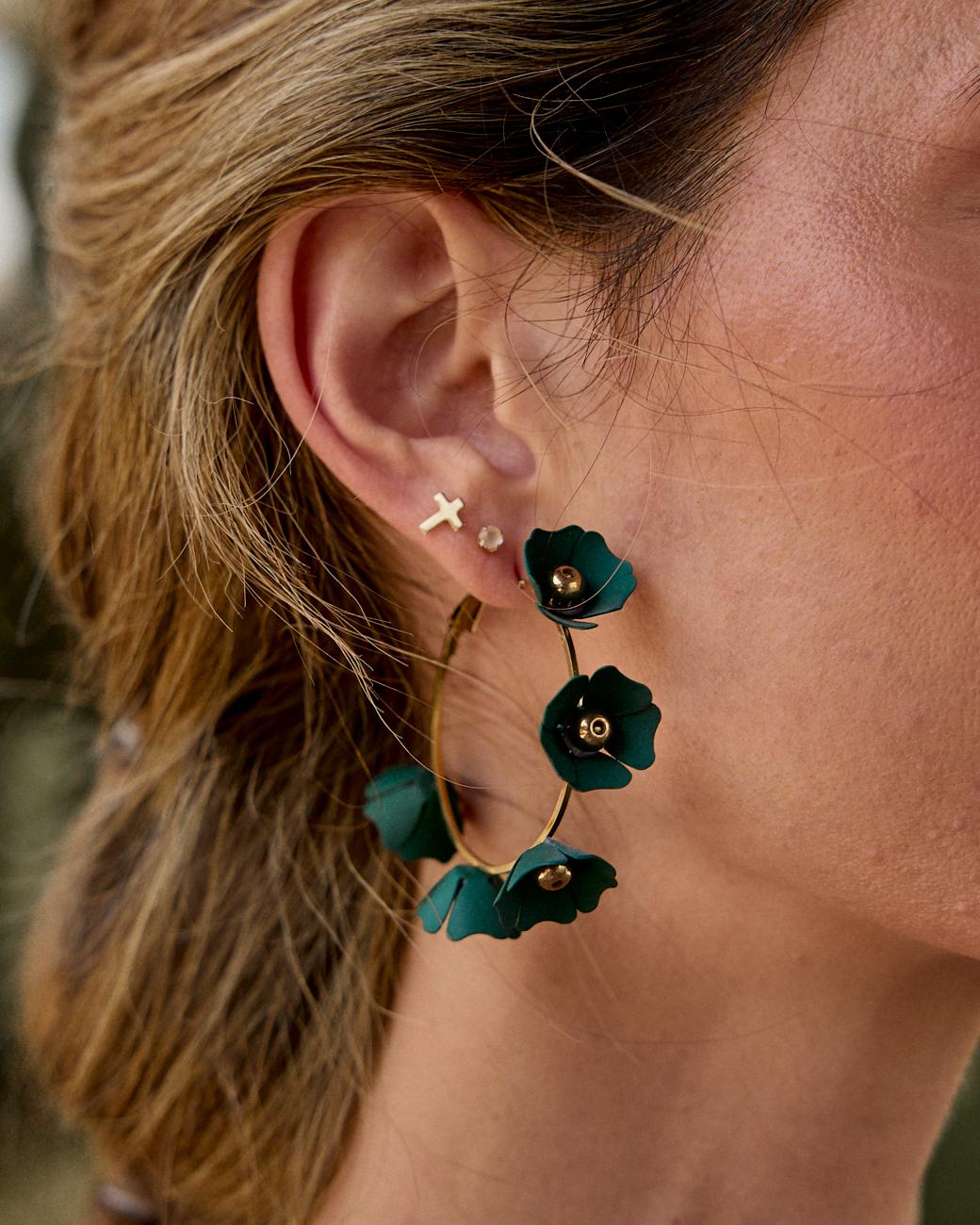 Berta Flower Hoop Earrings