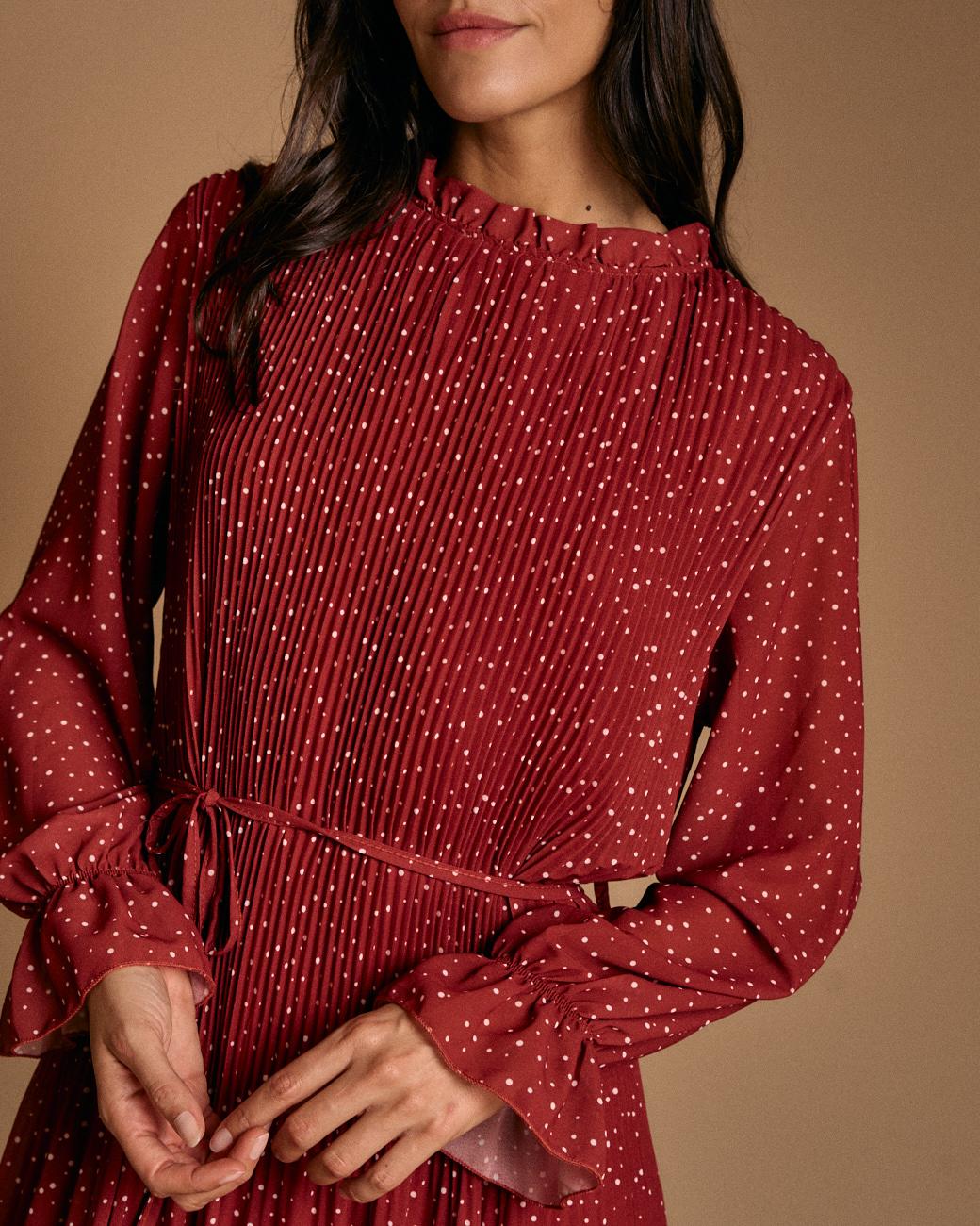 Garnet Polka Dot Dress