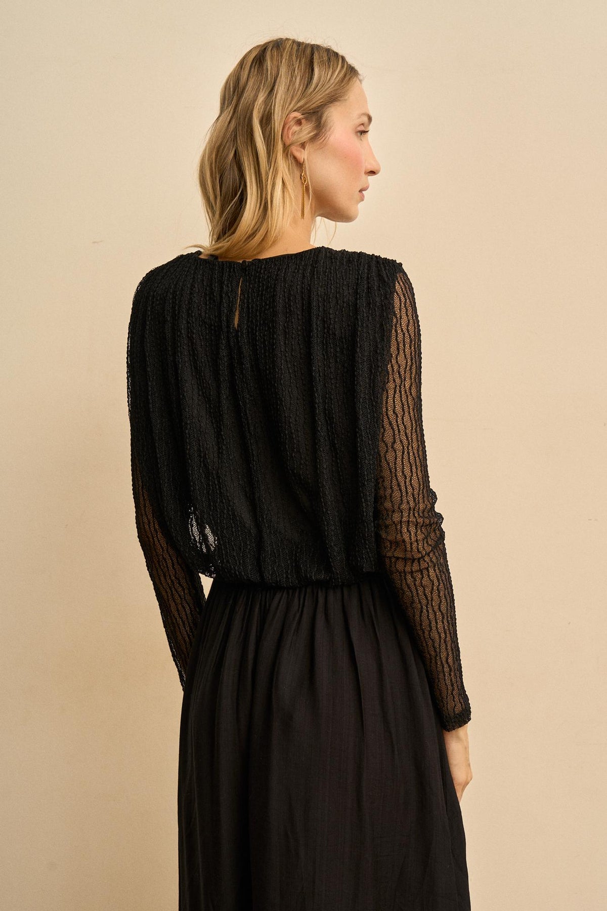 Ysoria Pleated Lace Blouse