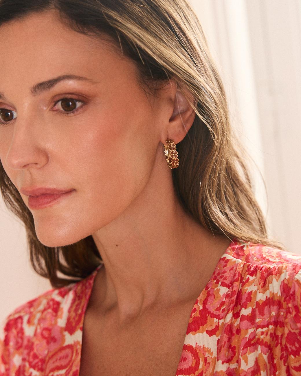 Brielle Flower Hoop Earrings