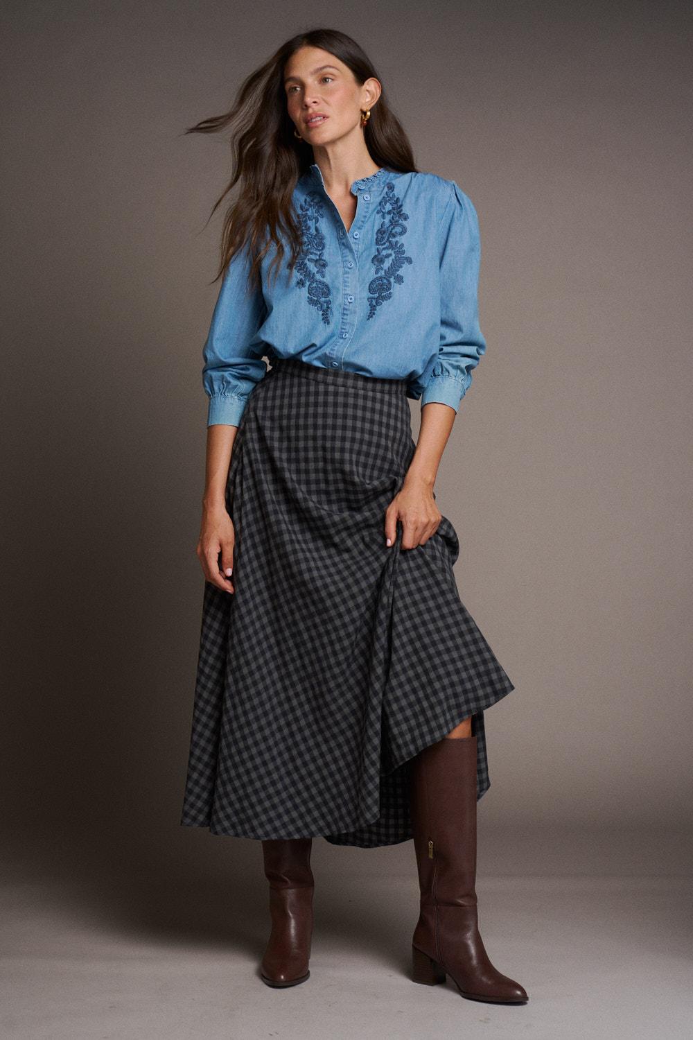 Margot Check print Skirt