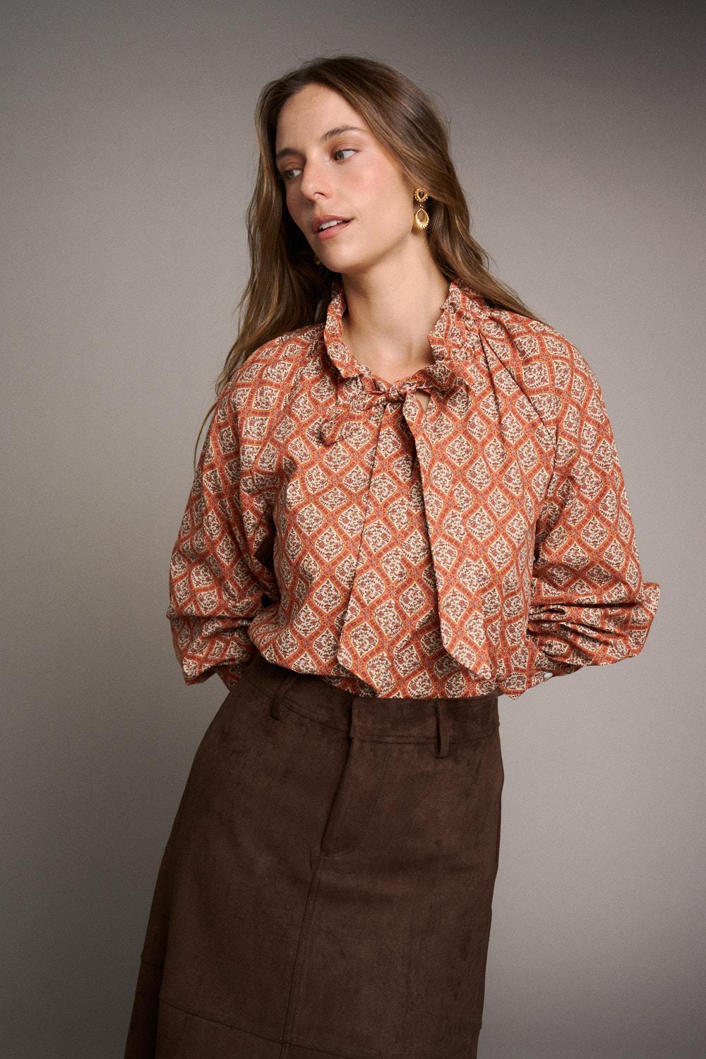 Floral Print Knot Blouse