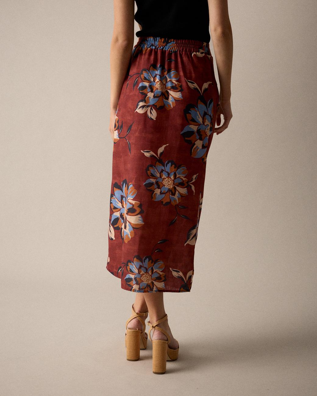 Zelia Printed Midi Skirt