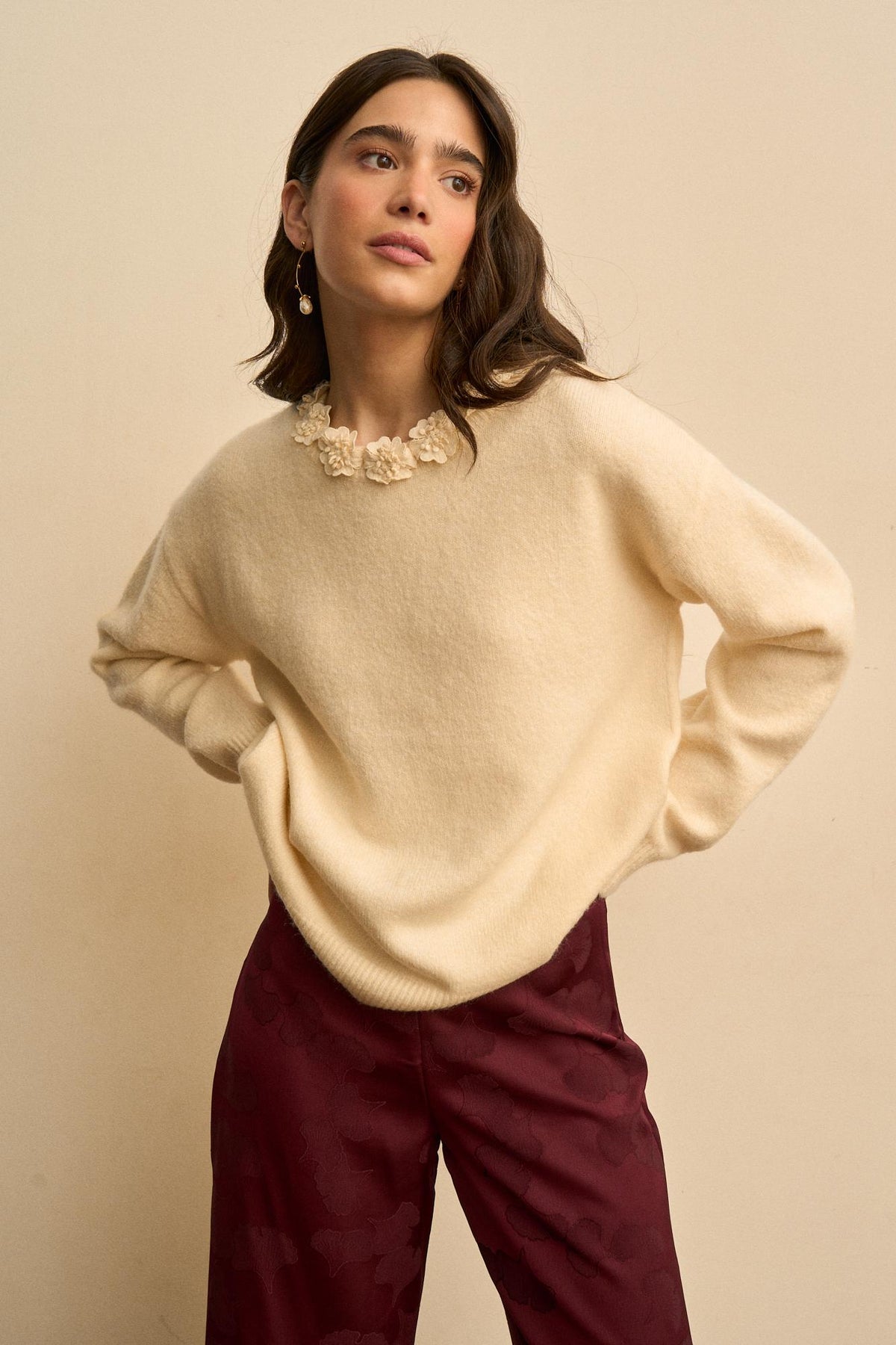 Flowers Sweater Mélisande Neck