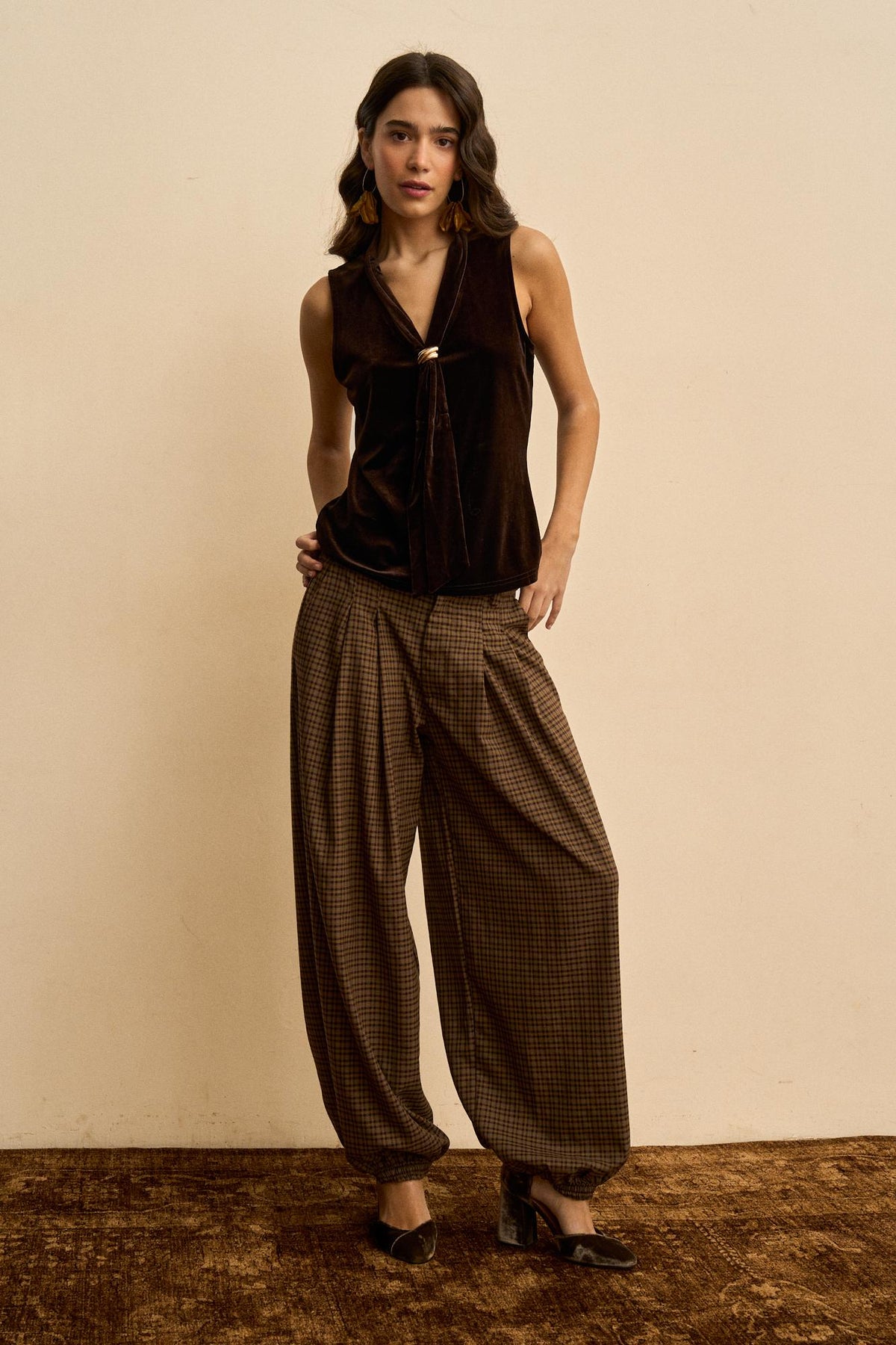 Yvaine Draped Velvet Top