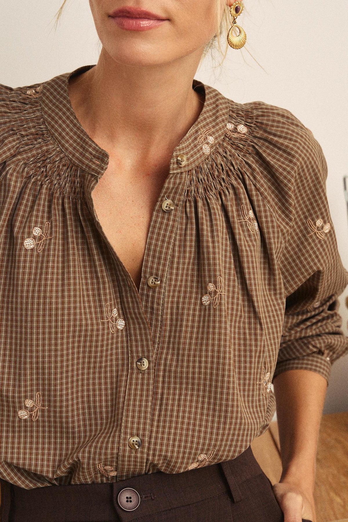Suzette Check print Shirt