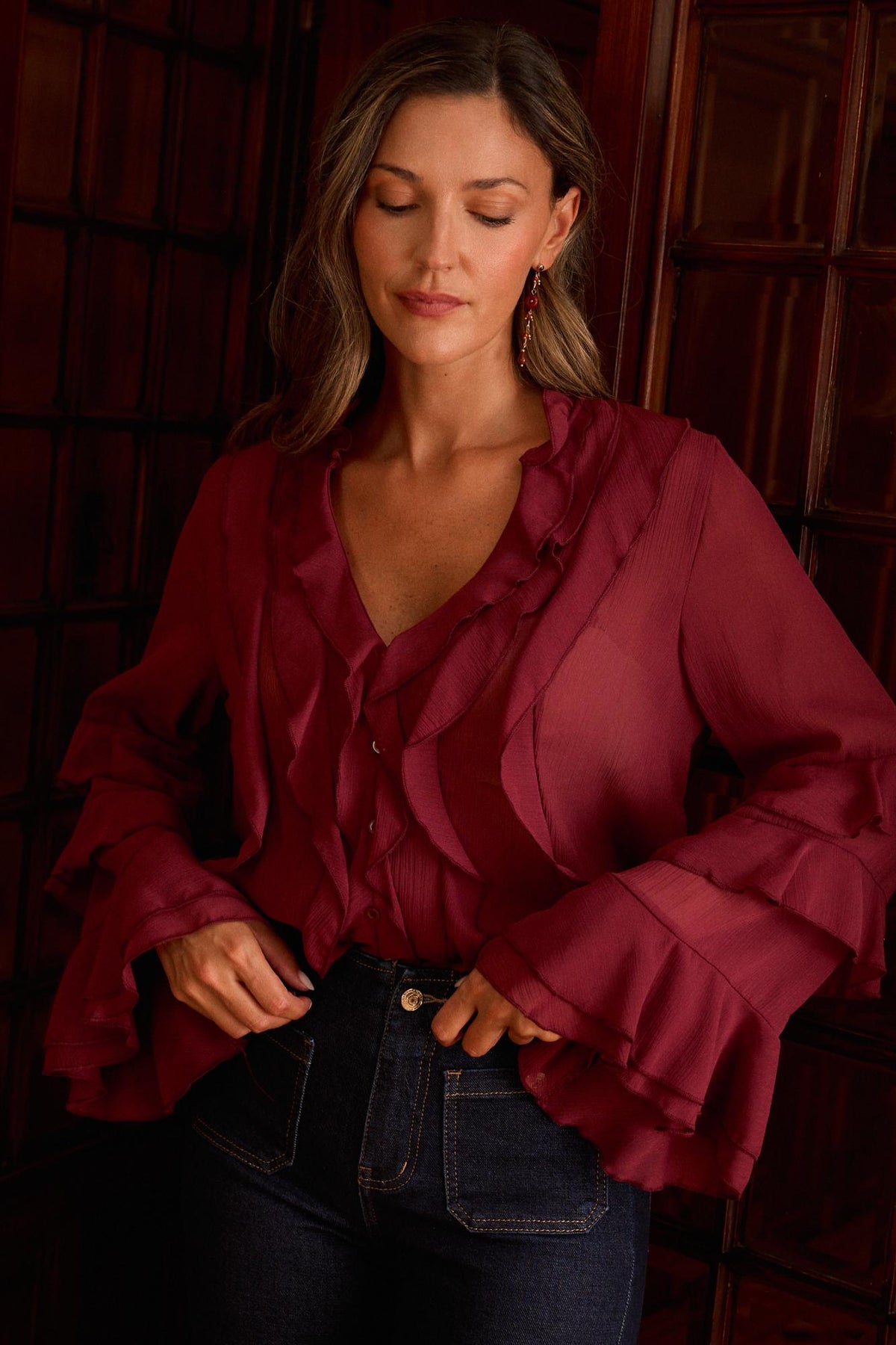Anita Burgundy shirt
