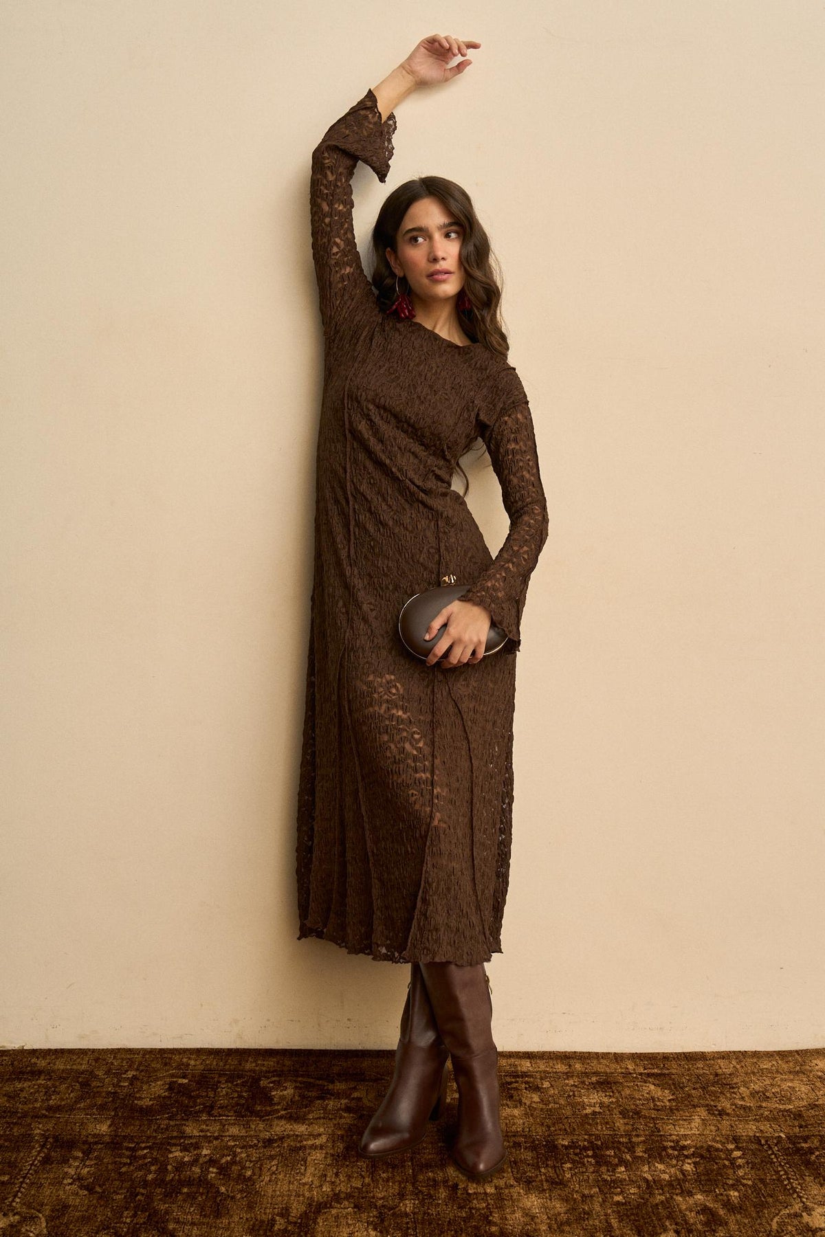 Éloïse Floral Lace Midi Dress