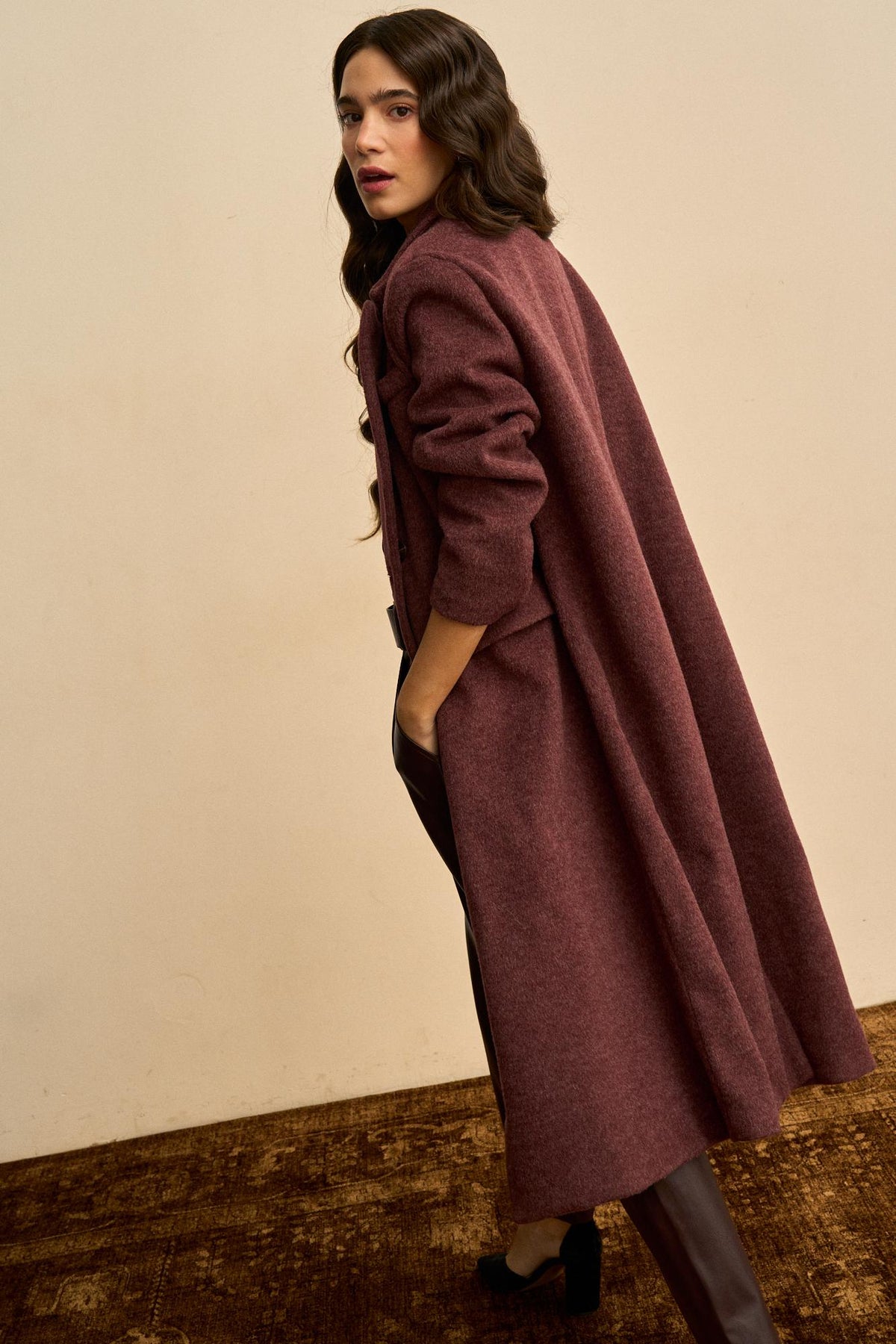 Eulalie Wool-Blend Wrap Coat