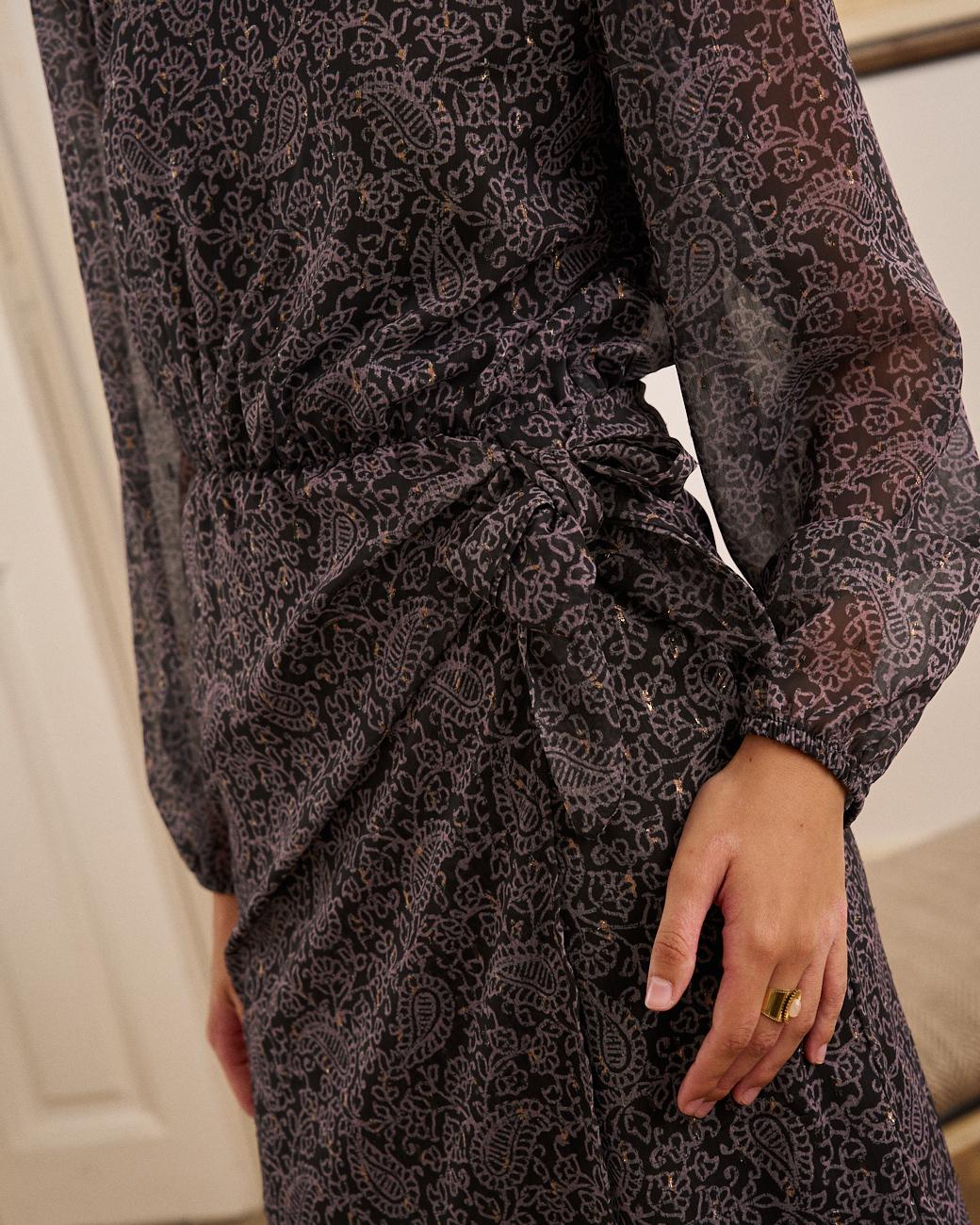 Renata Black Paisley Dress