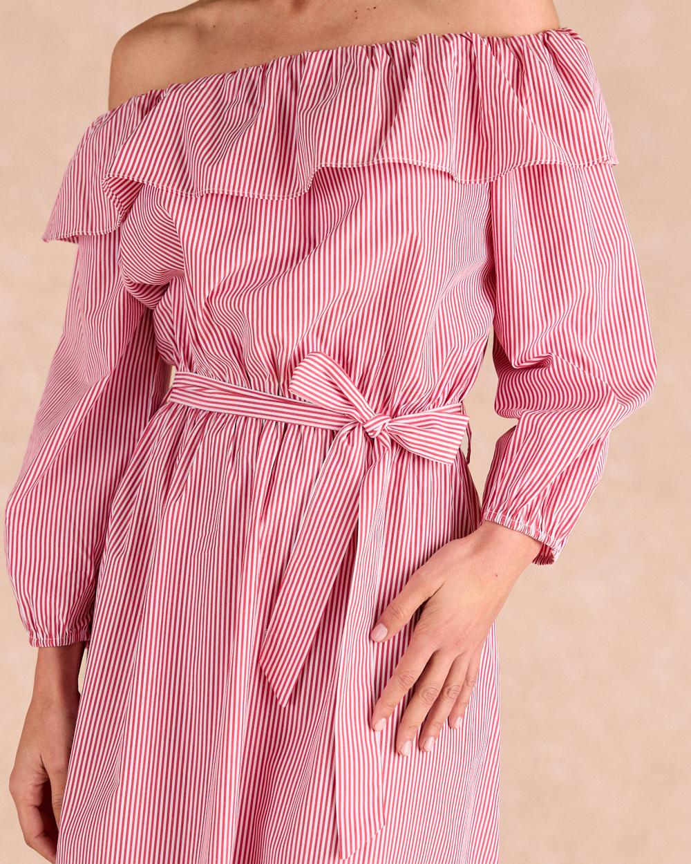 Nimia Striped Midi Dress