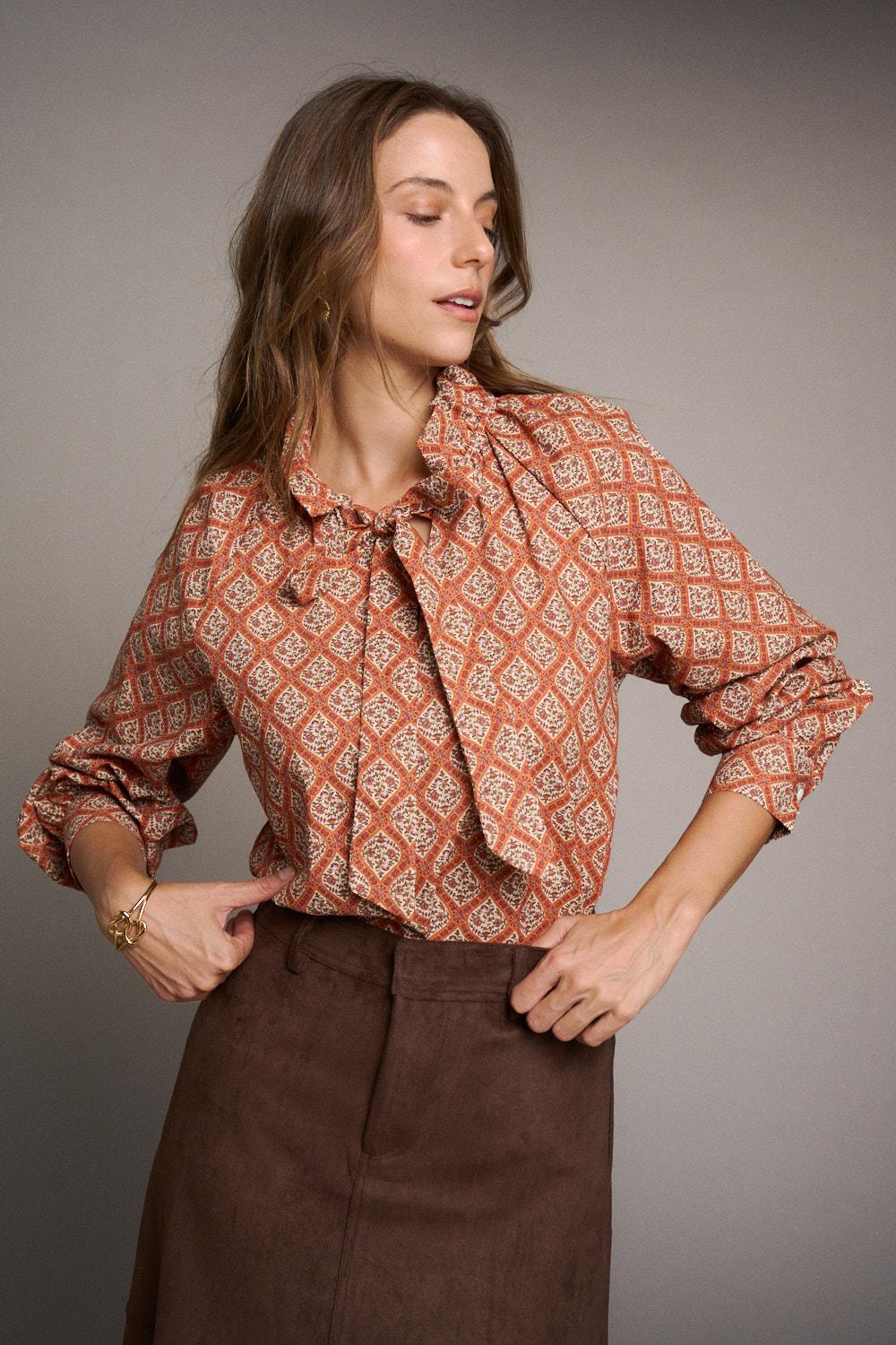 Floral Print Knot Blouse