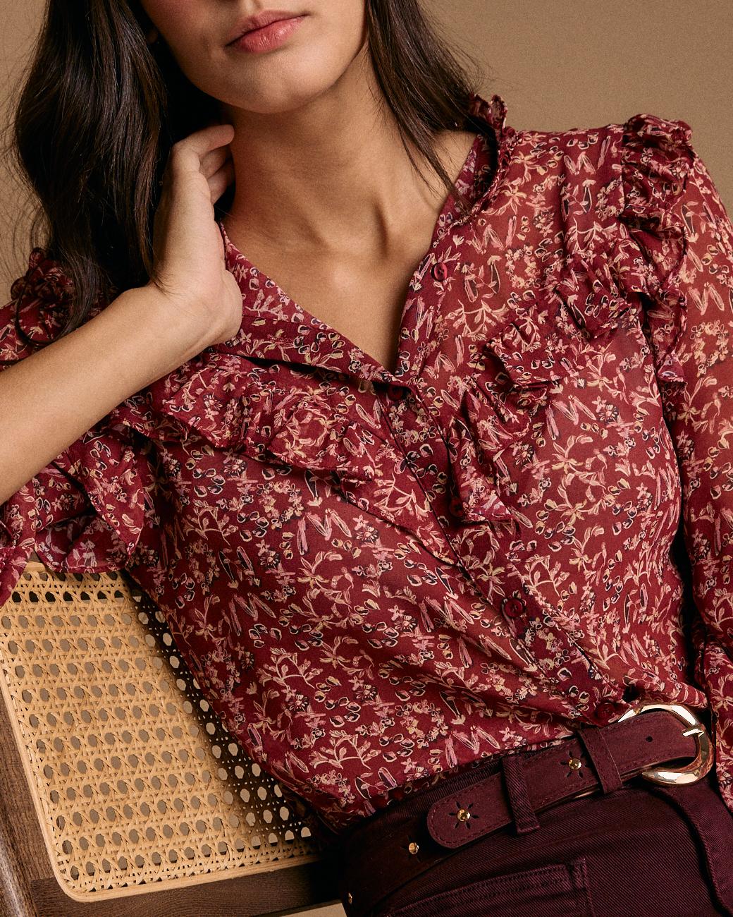 Lidia Print Ruffle Shirt