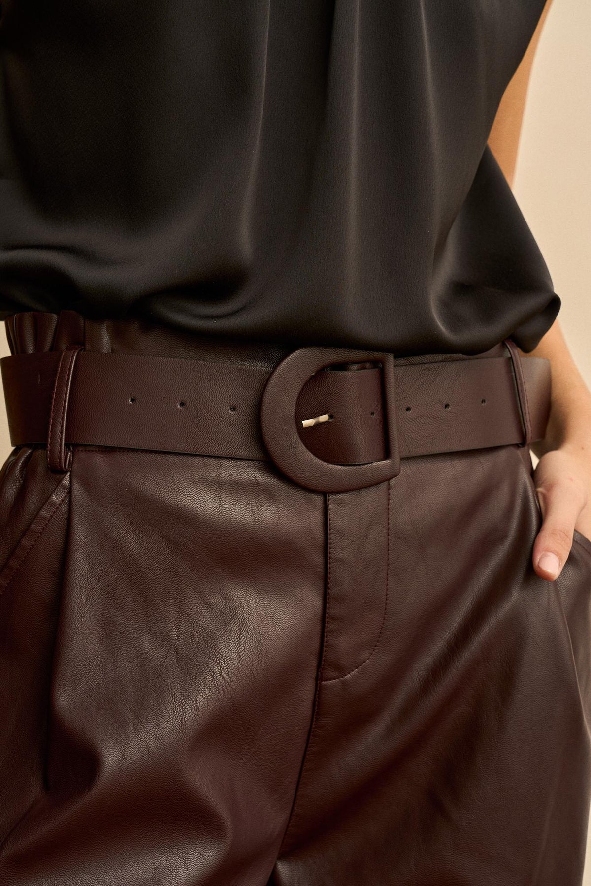 Nerina Satin Trousers with Belt