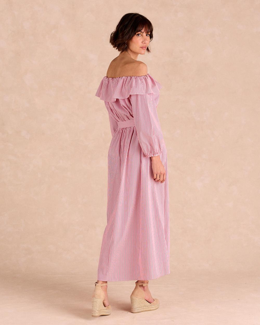 Nimia Striped Midi Dress