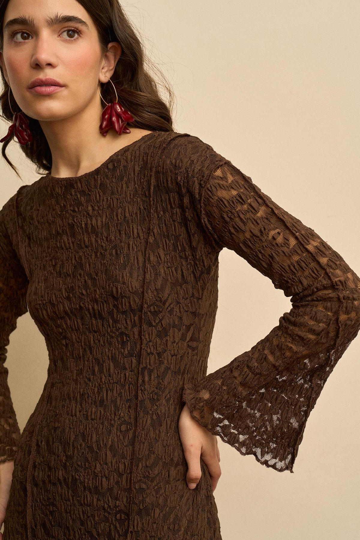 Éloïse Floral Lace Midi Dress