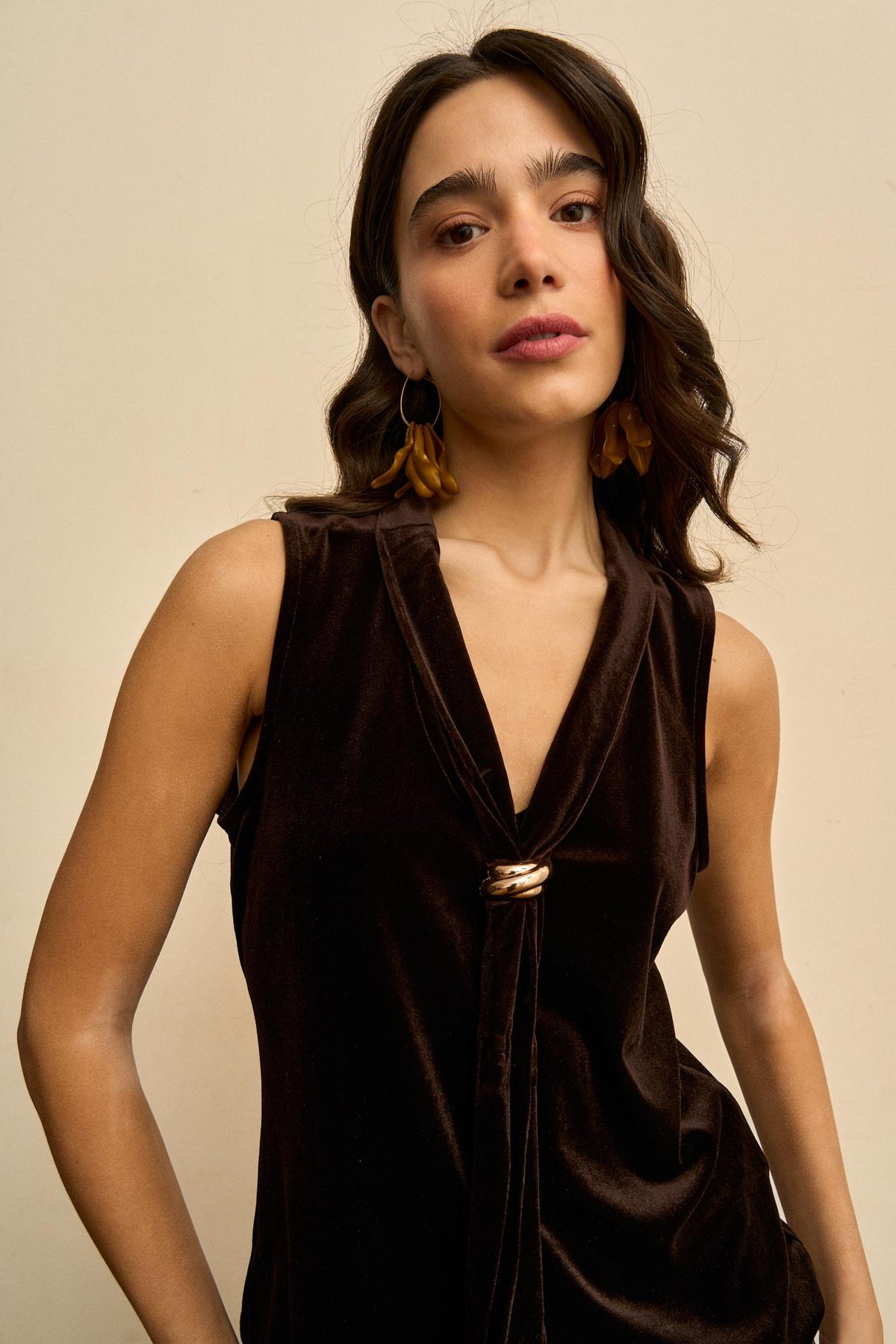 Yvaine Draped Velvet Top