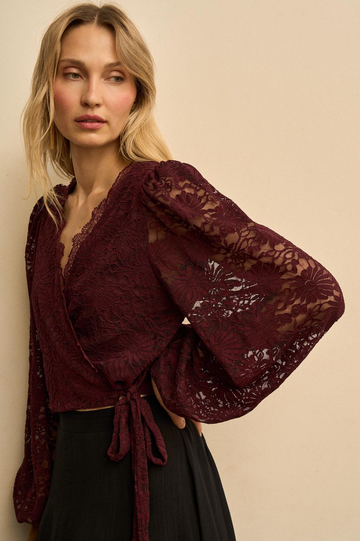 Alizée Lace Wrap Top