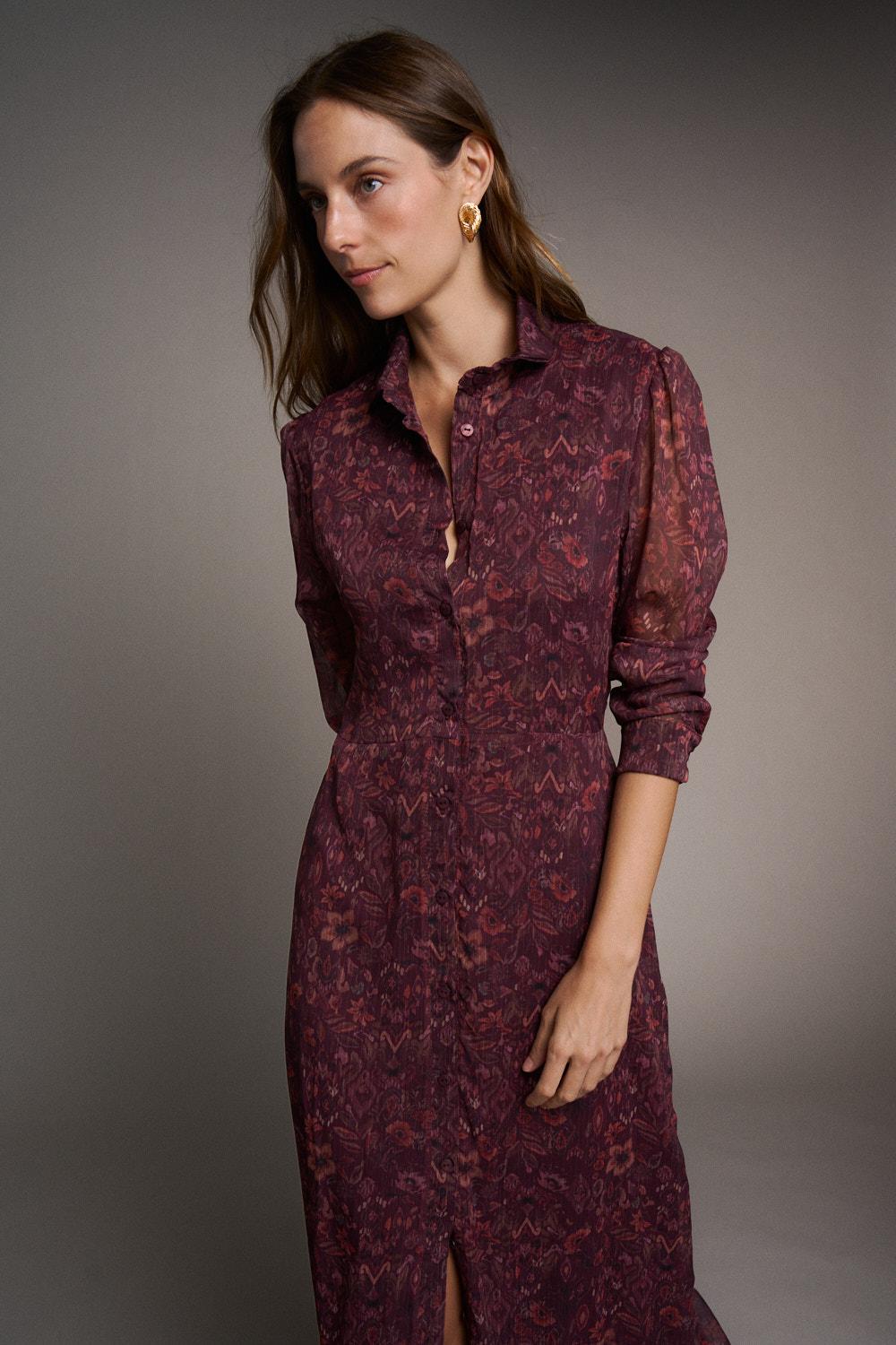 Ombeline Aubergine Dress
