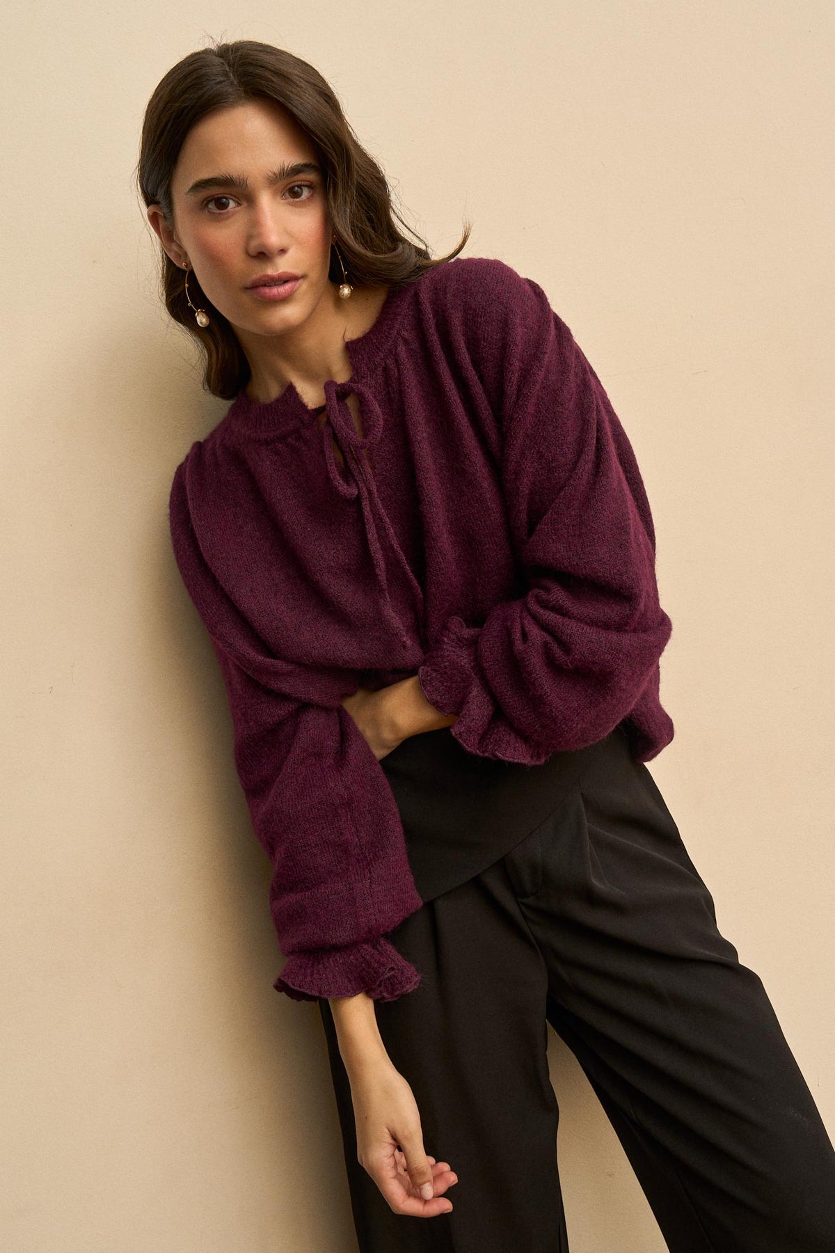 Amélie Knitted Ruffle Cardigan