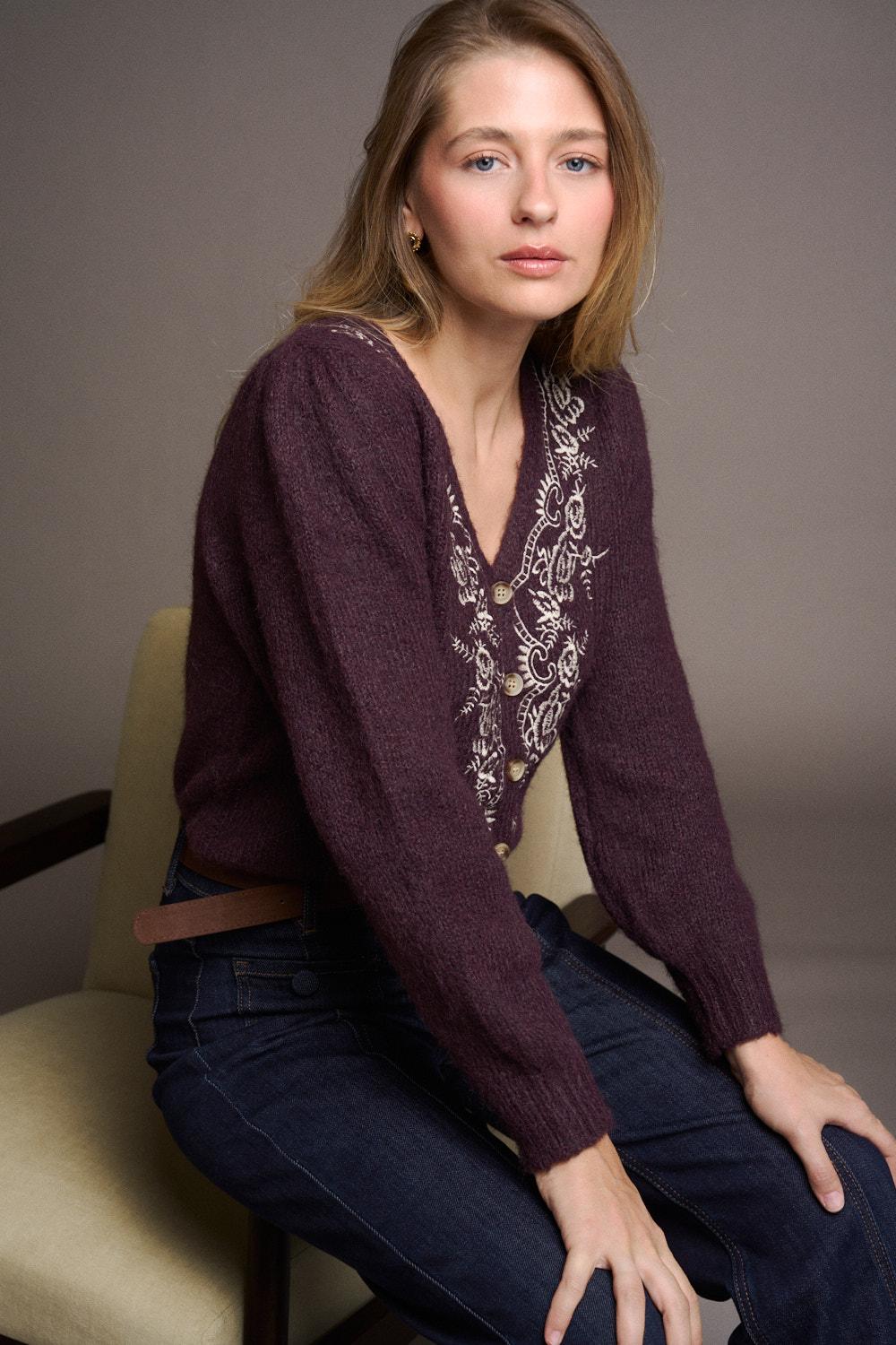 Inès Embroidered Cardigan