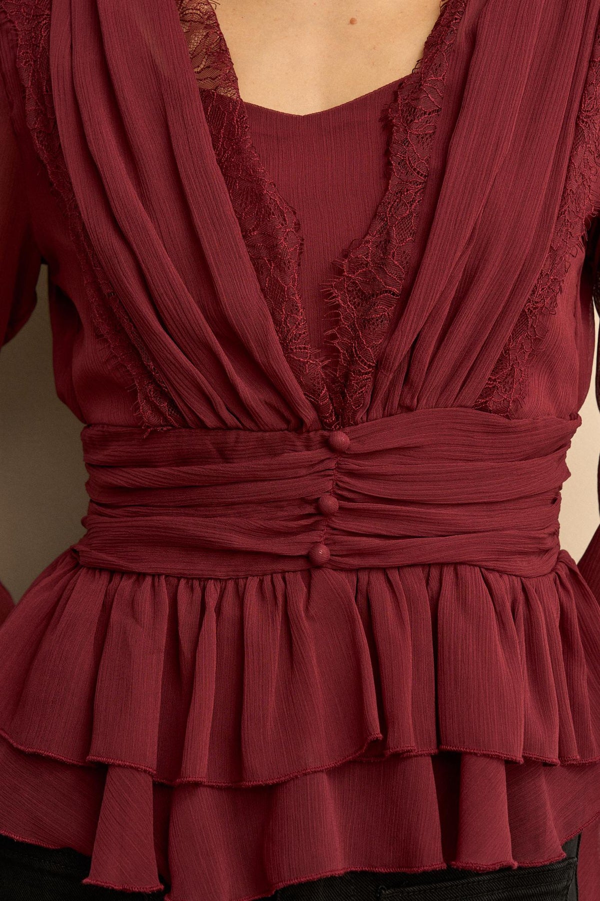 Éliane Ruched Draped Top