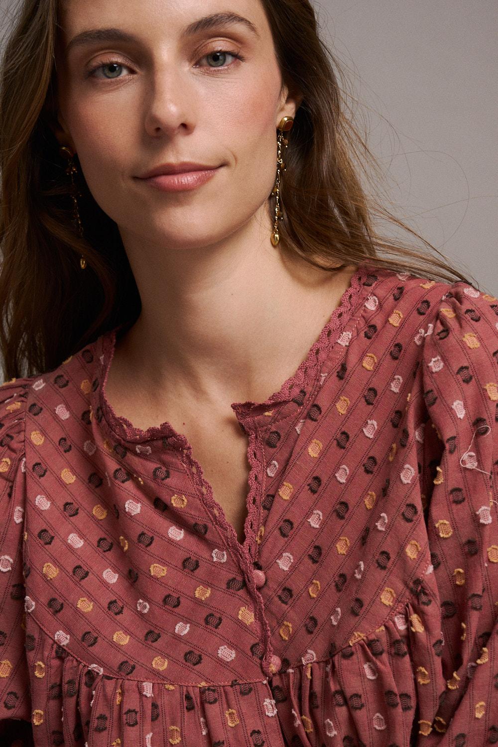Céleste Topstitch Blouse