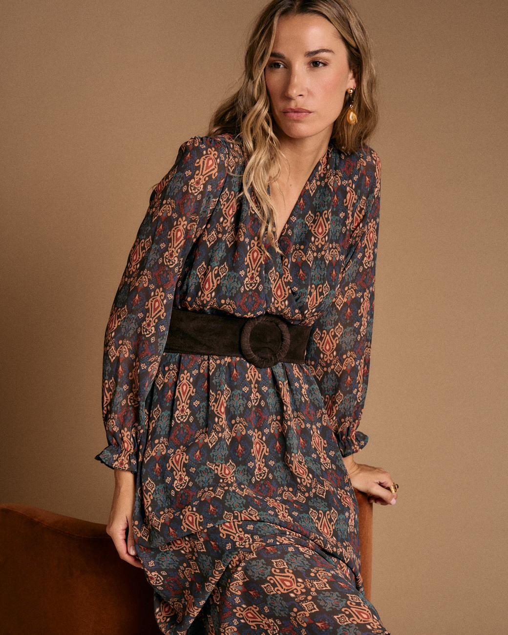 Esmeralda Printed Long Dress