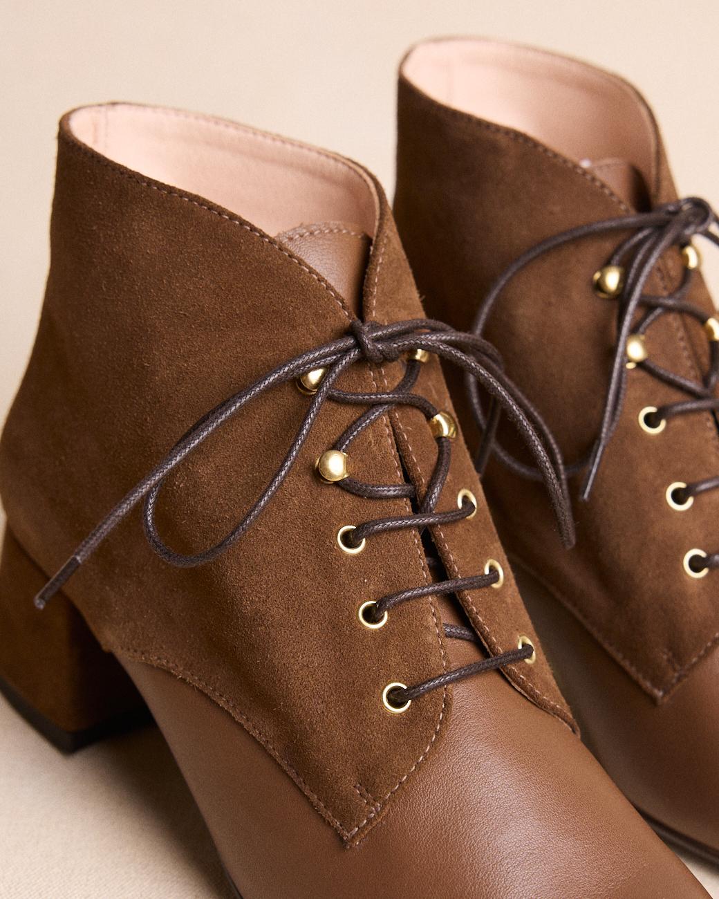 Camila Lace-up Heel Ankle Boots