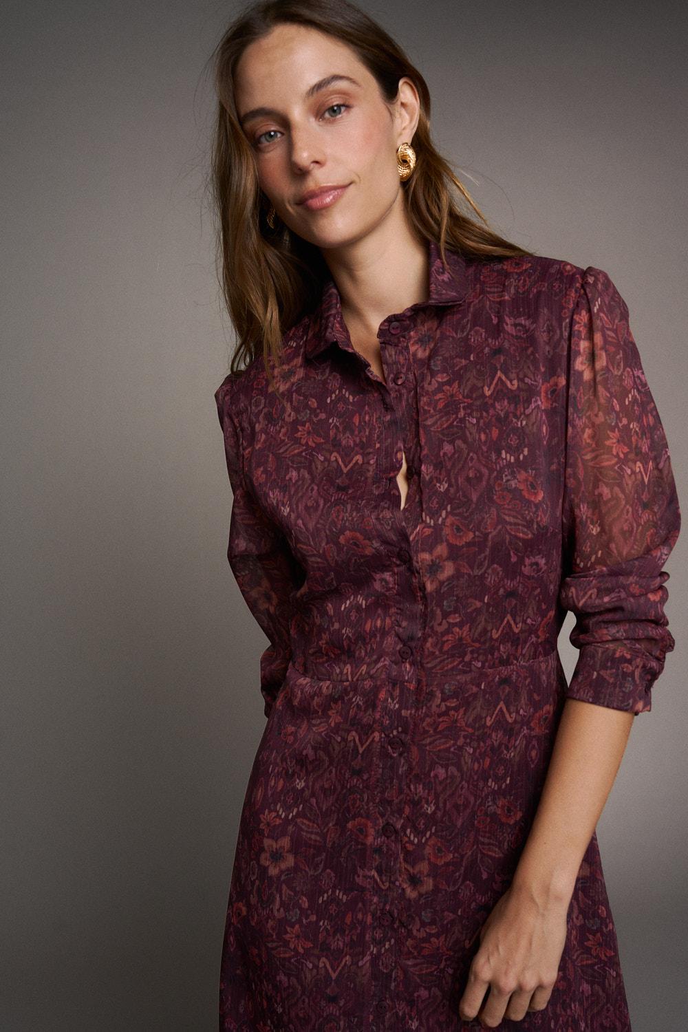 Ombeline Aubergine Dress