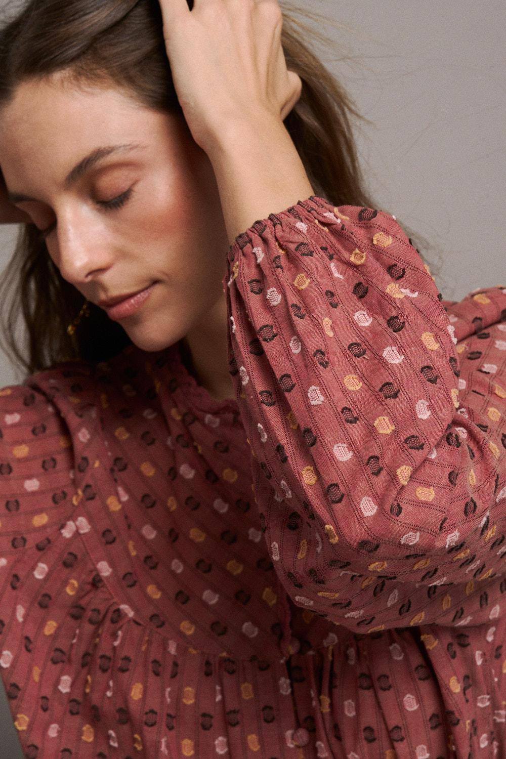 Céleste Topstitch Blouse