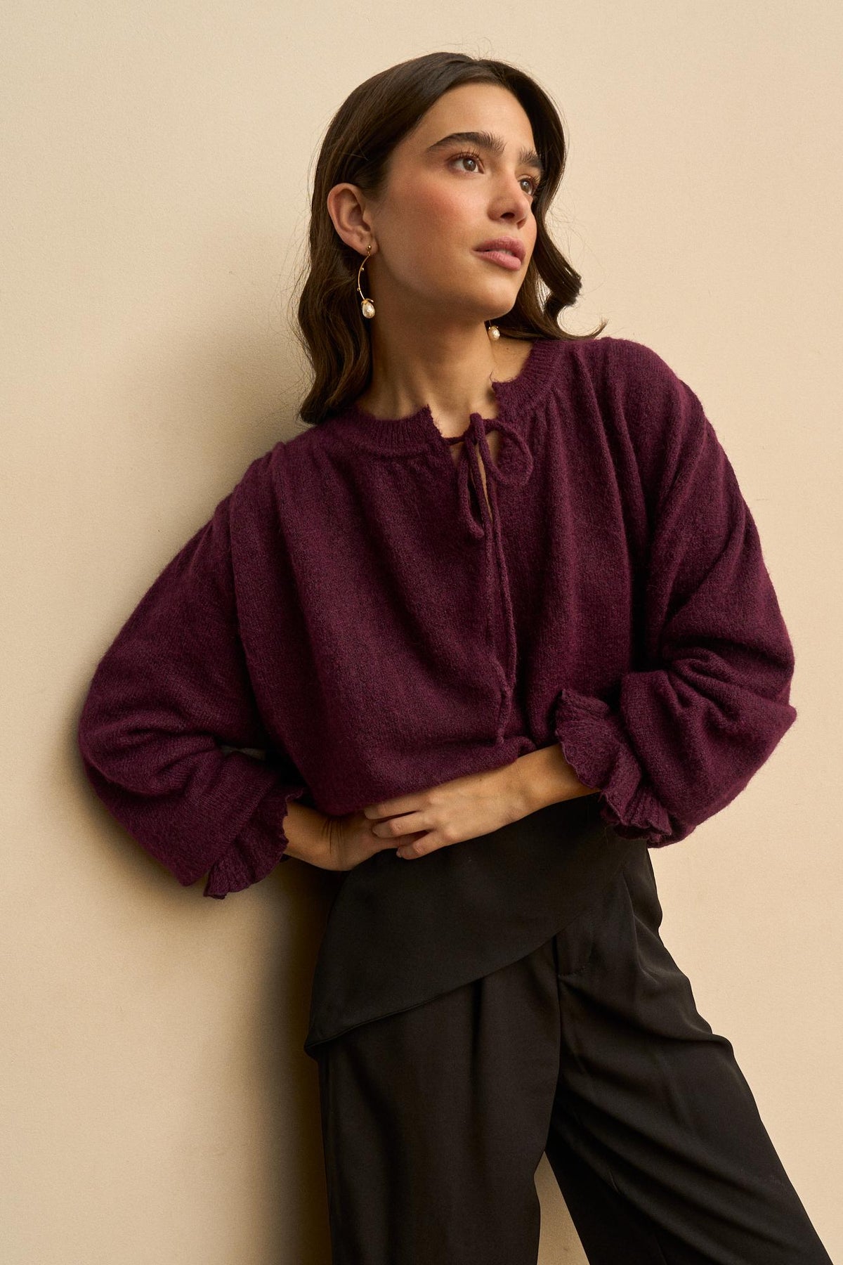 Amélie Knitted Ruffle Cardigan