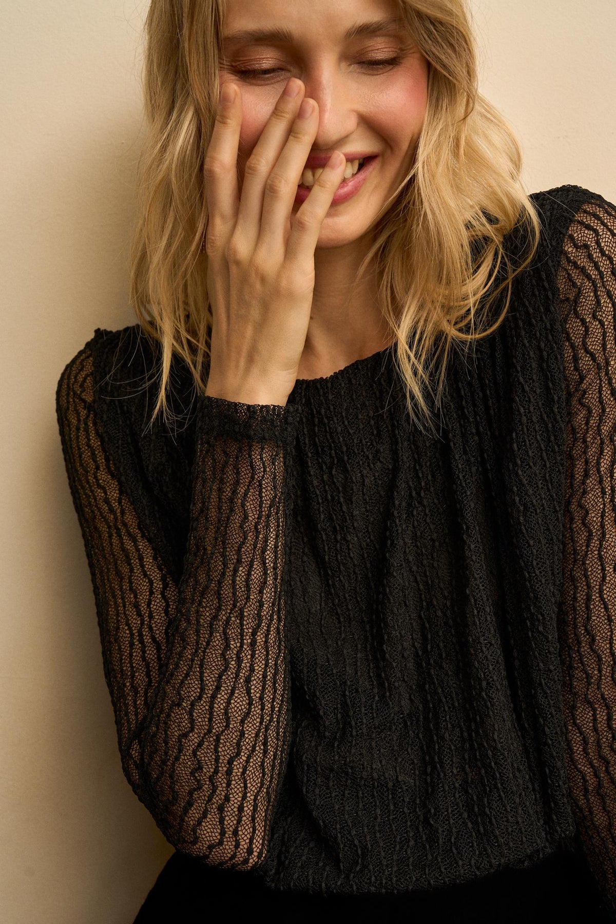 Ysoria Pleated Lace Blouse