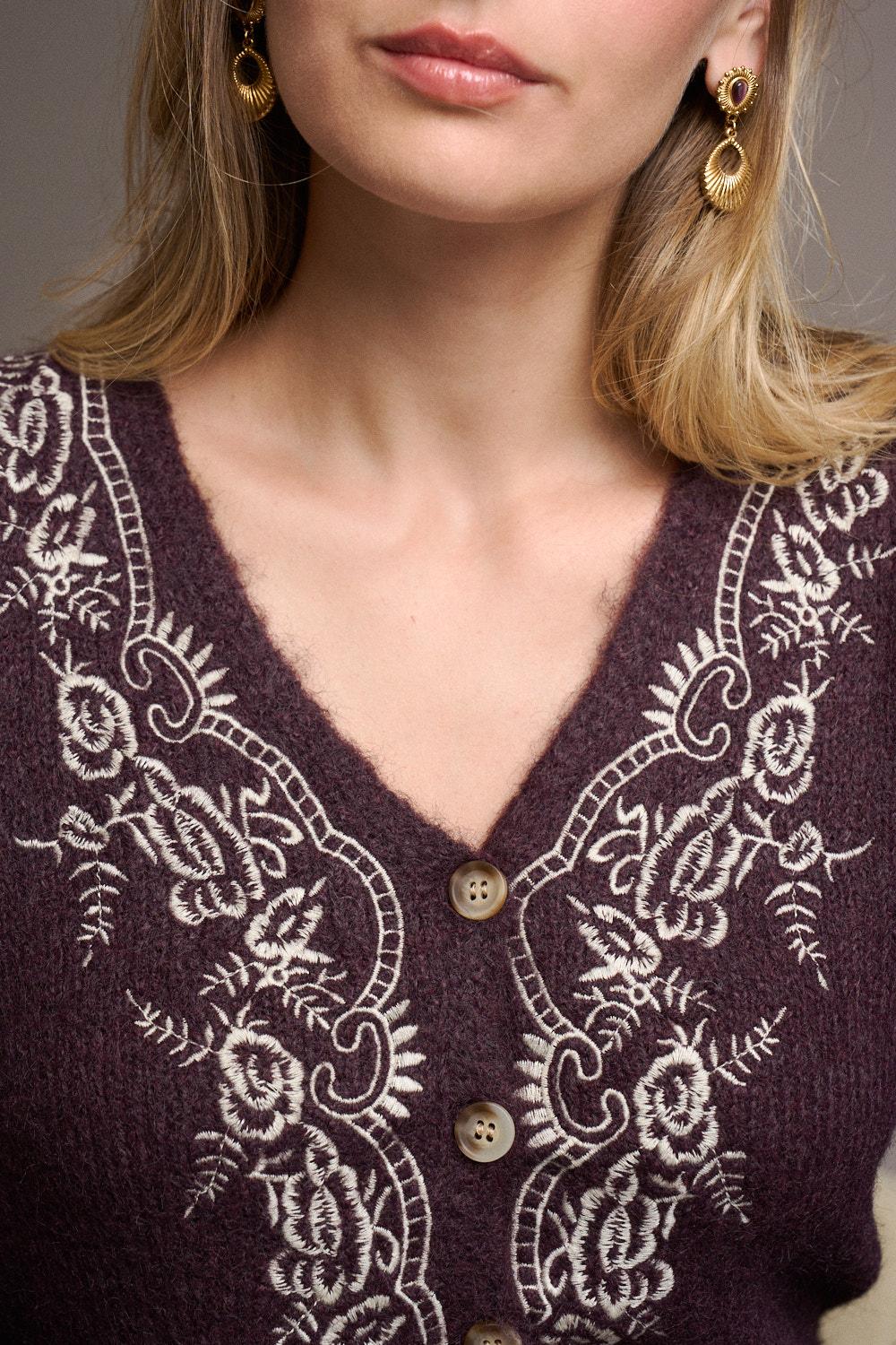 Inès Embroidered Cardigan