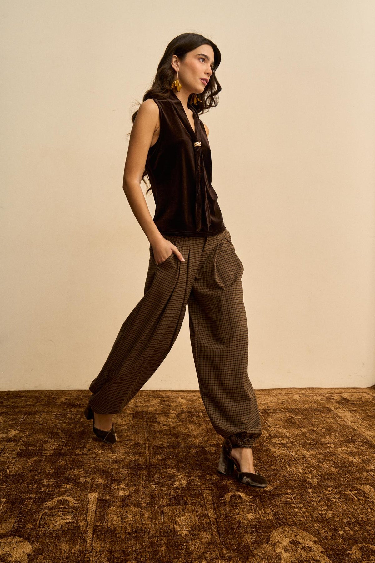 Yvaine Draped Velvet Top