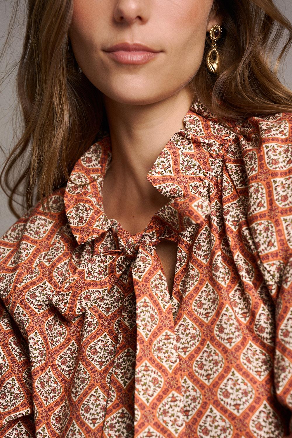 Floral Print Knot Blouse