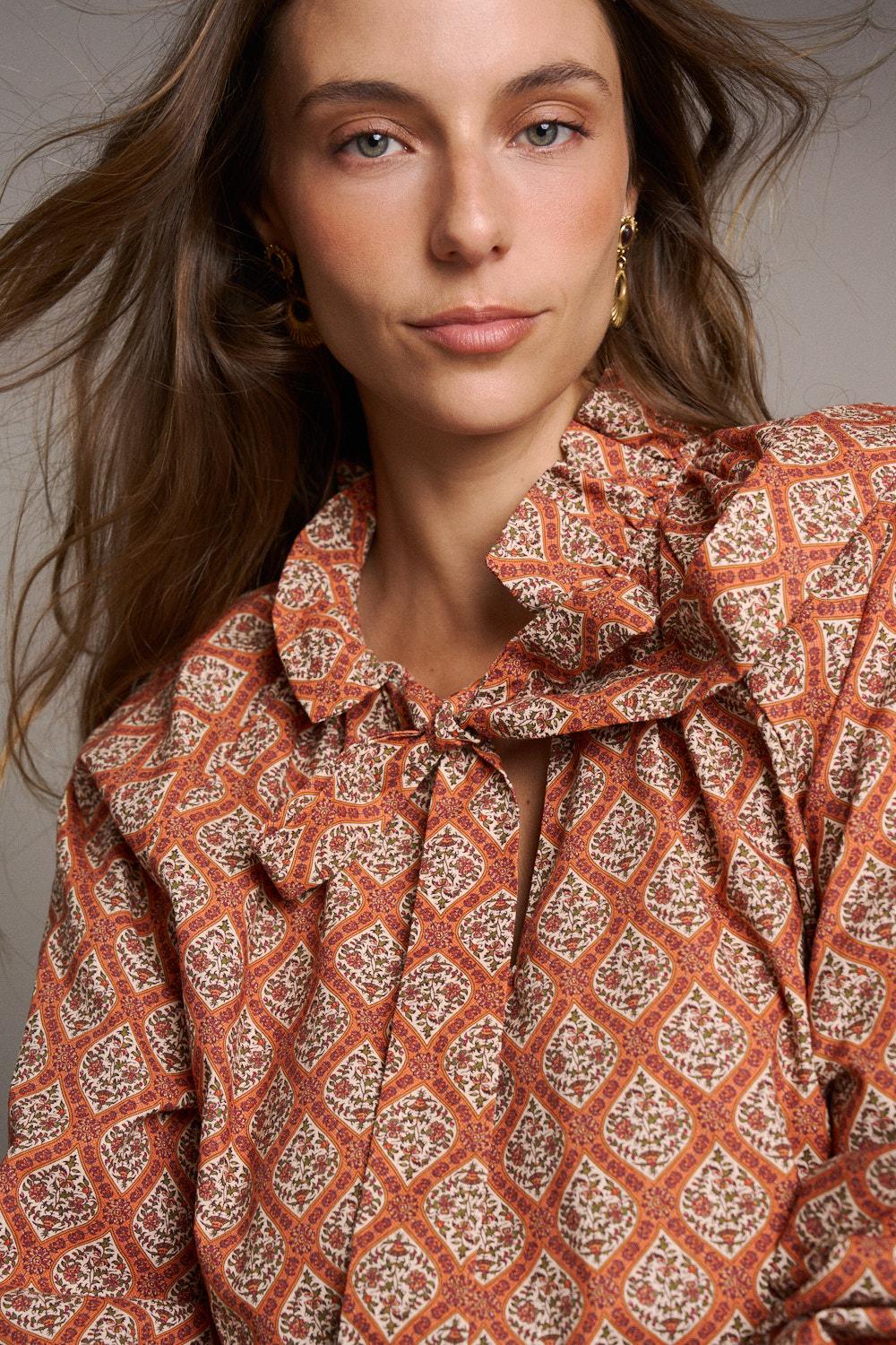 Floral Print Knot Blouse